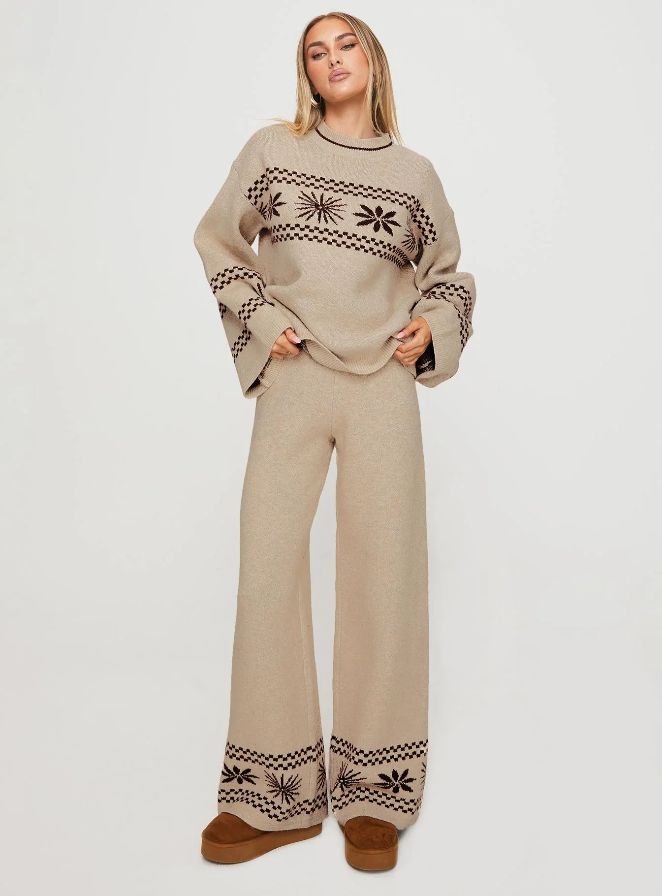Anok Star Pants Brown / Cream - Image 3