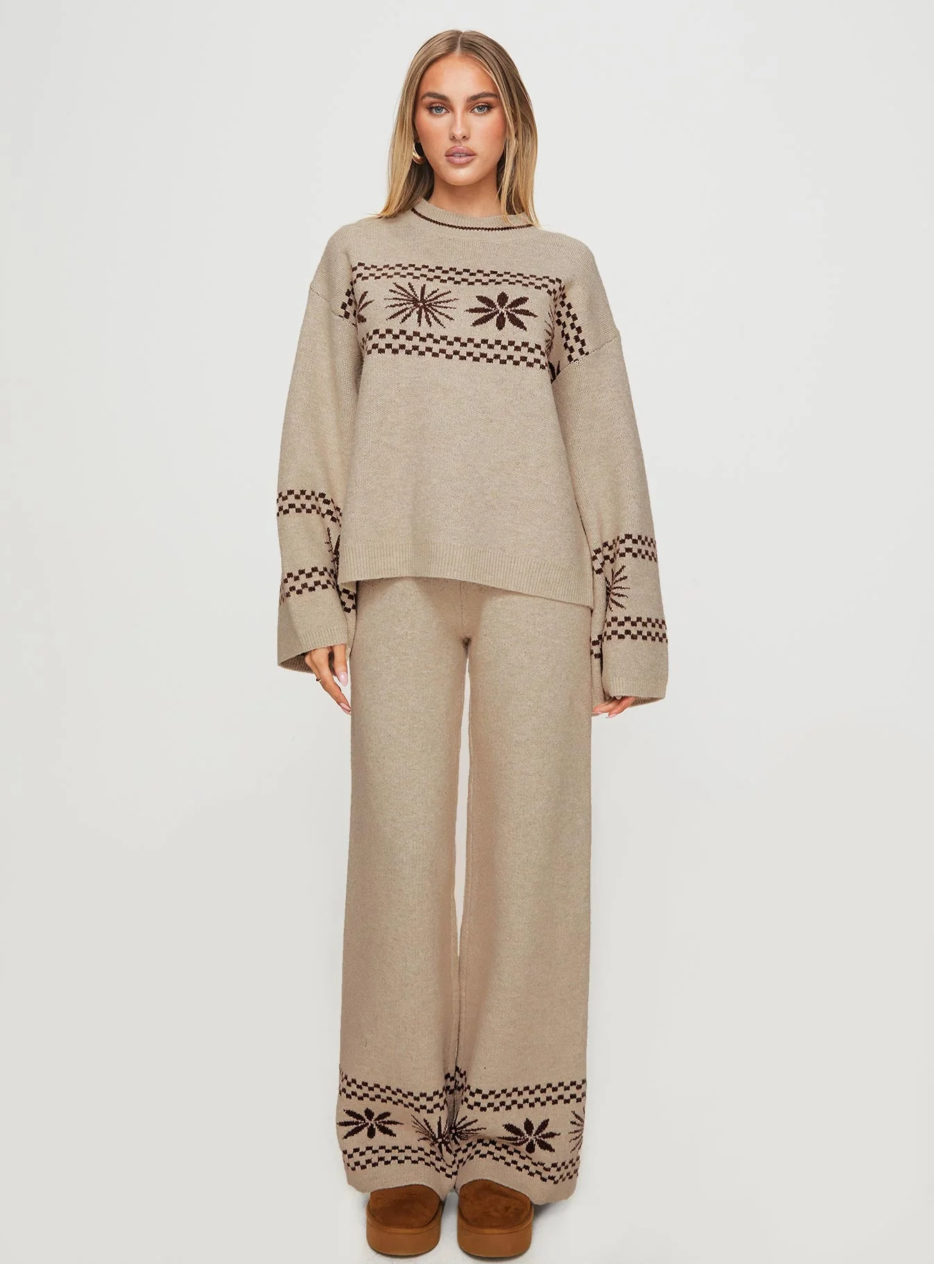 Anok Star Pants Brown / Cream - Image 7