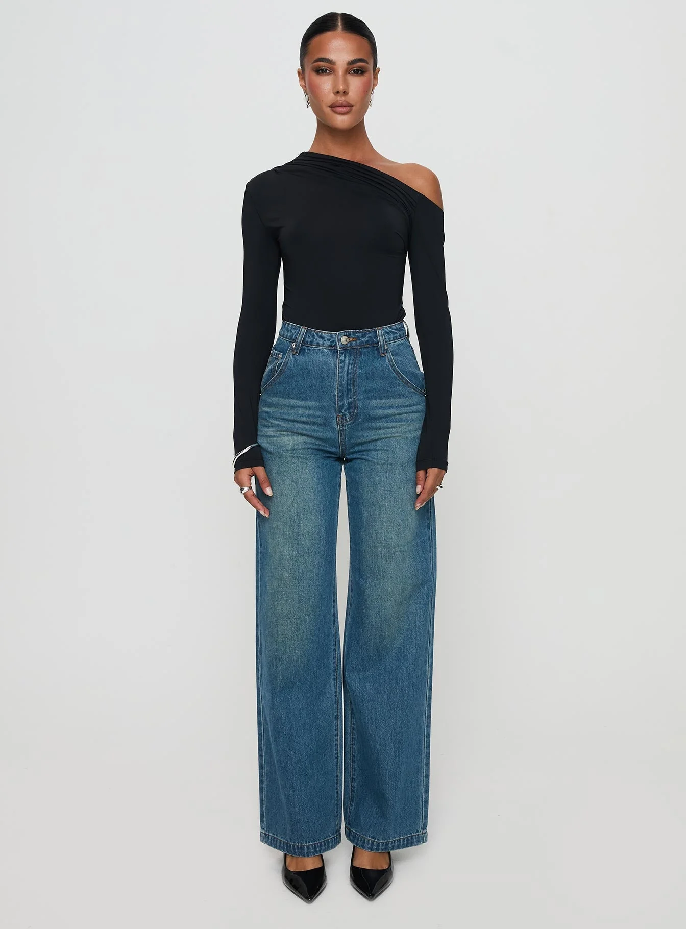 Antilles One Shoulder Bodysuit Black - Image 6