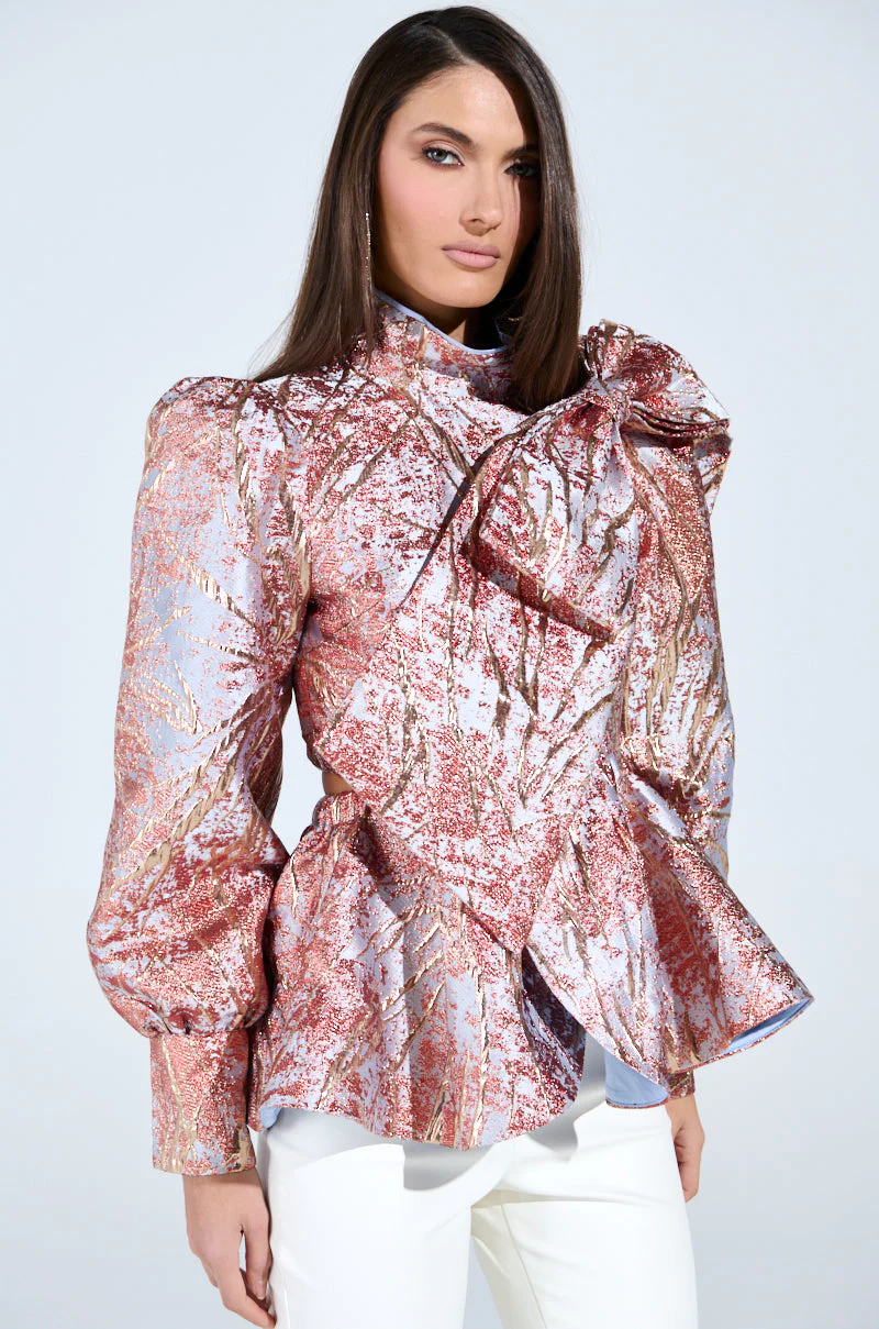 ANTIQUE BROCADE BOW TOP - Image 2
