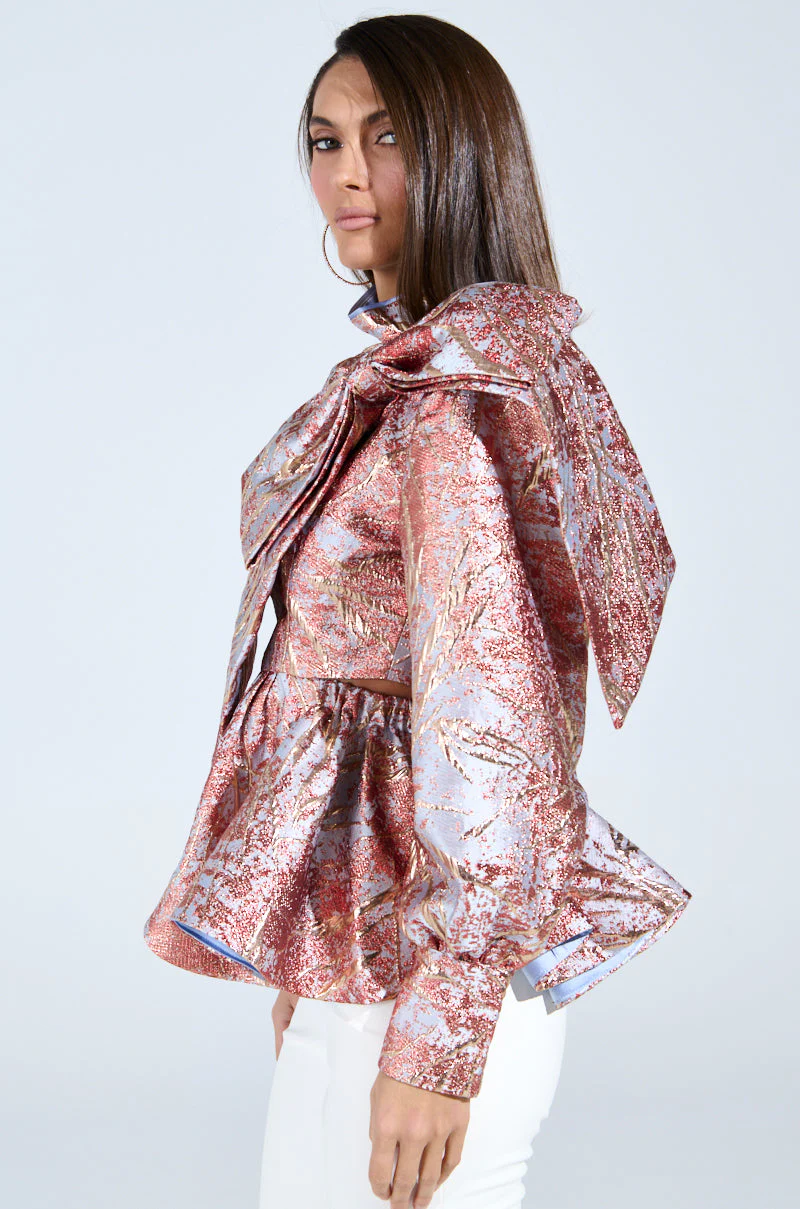 ANTIQUE BROCADE BOW TOP - Image 4