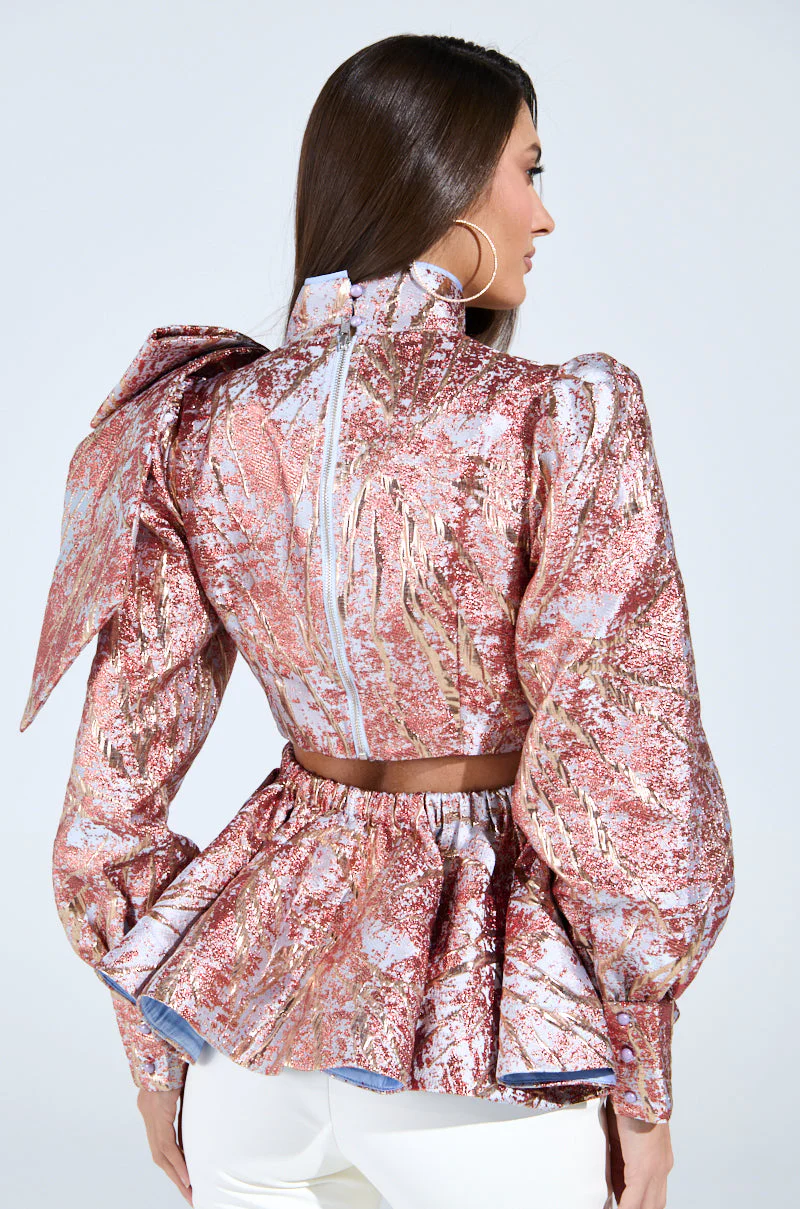 ANTIQUE BROCADE BOW TOP - Image 5