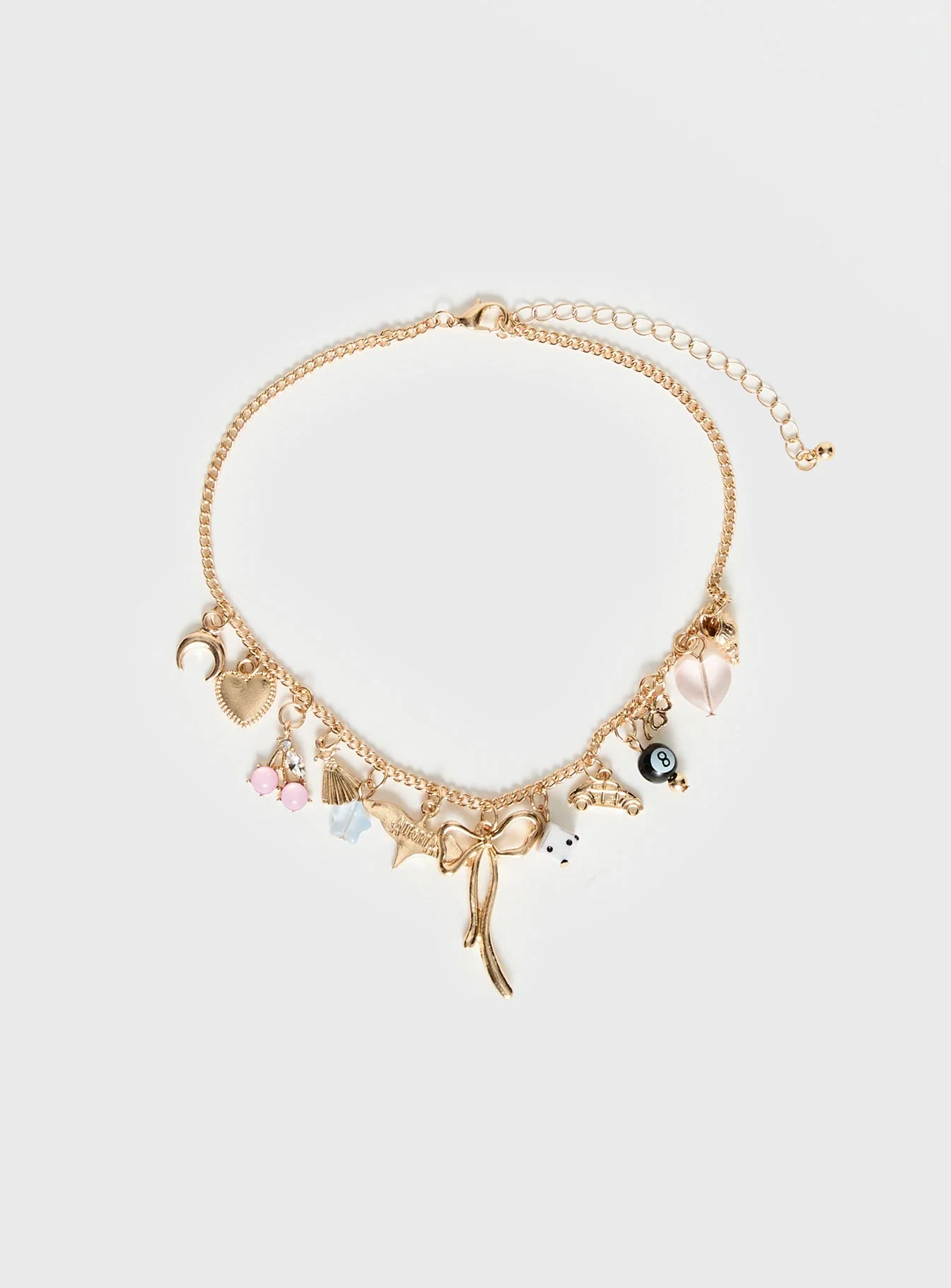 Antiqued Charm Necklace Gold - Image 2