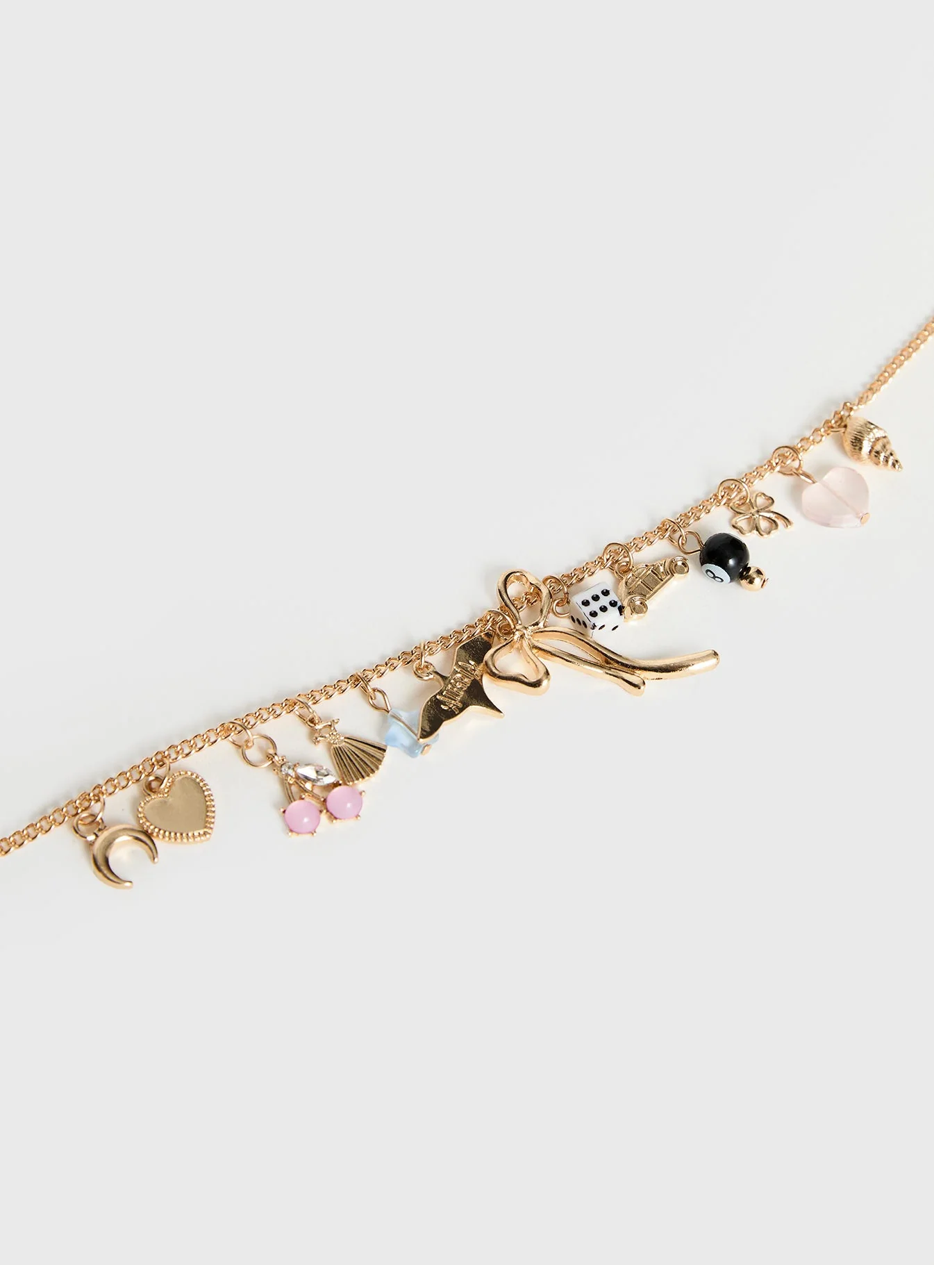 Antiqued Charm Necklace Gold - Image 3