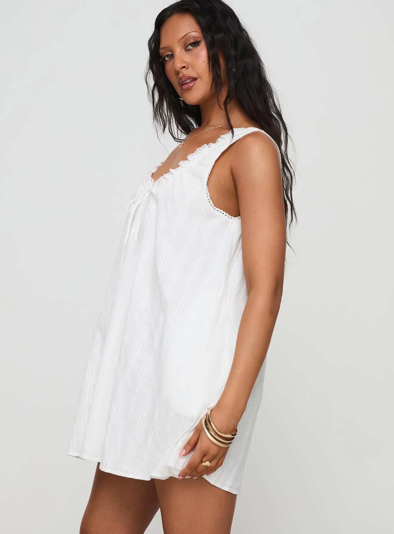 Antiquity Swing Mini Dress White - Image 4