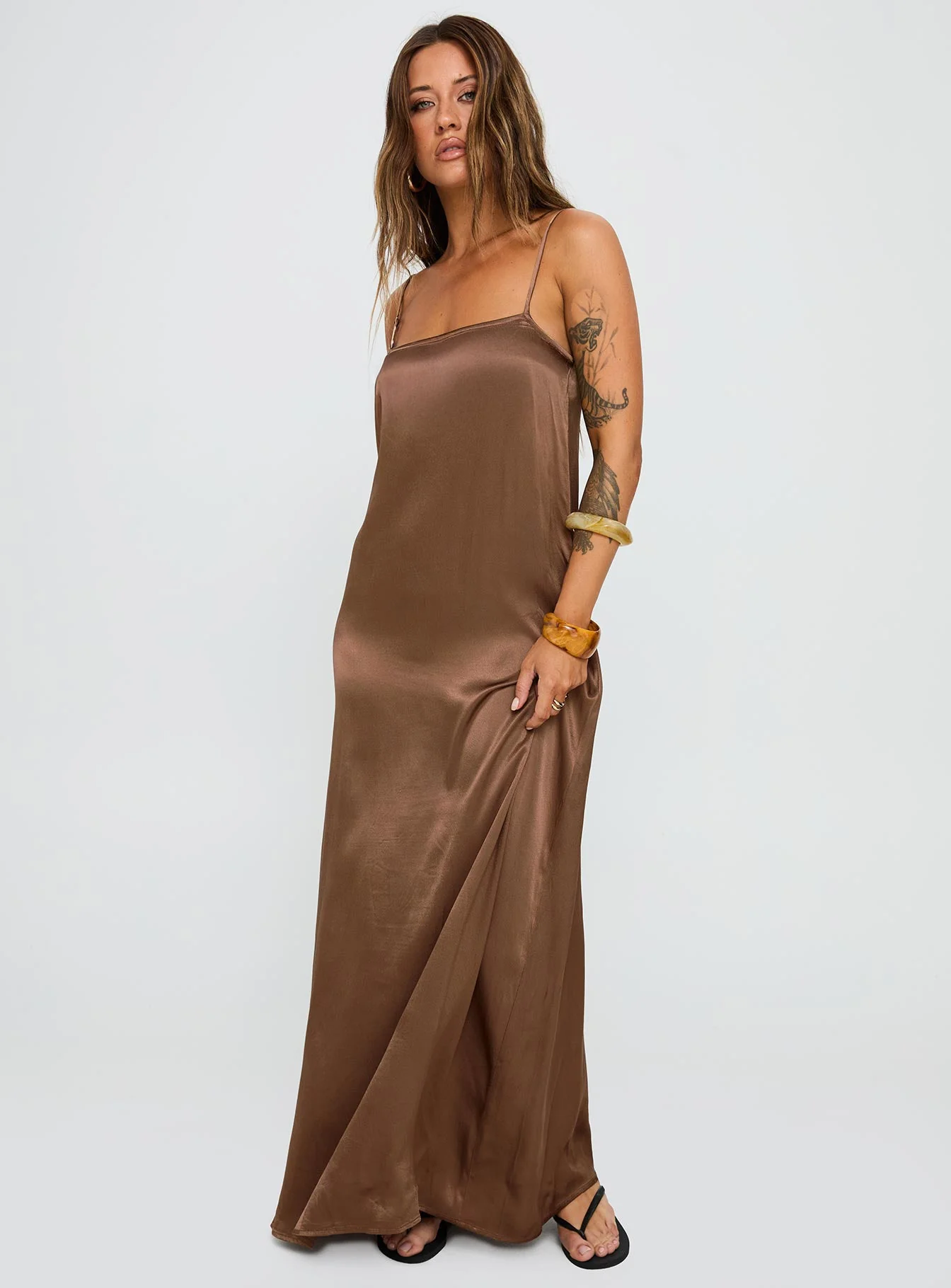 Apple Cider Maxi Dress Brown - Image 2