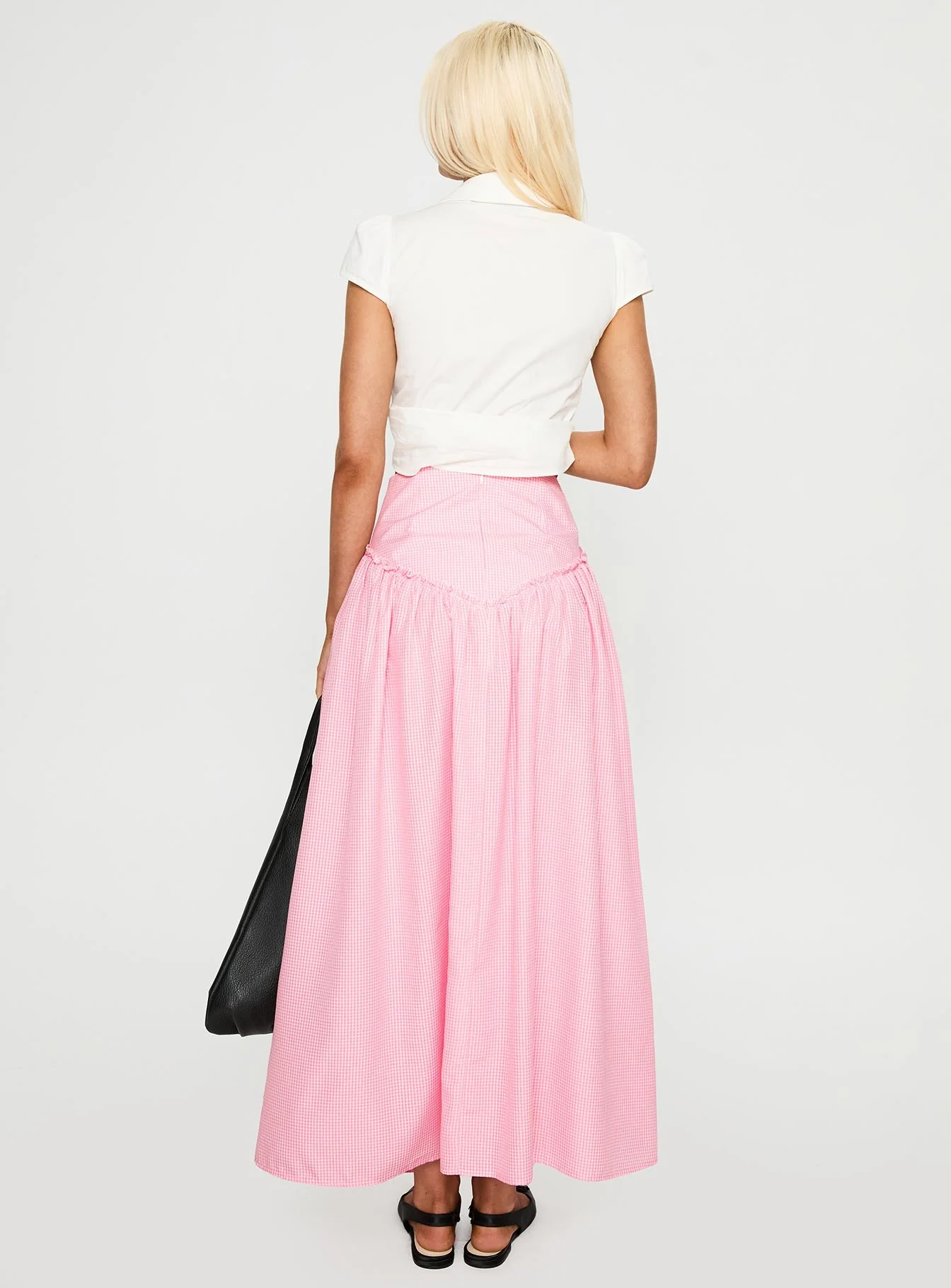 Apresia Maxi Skirt Pink Gingham - Image 5