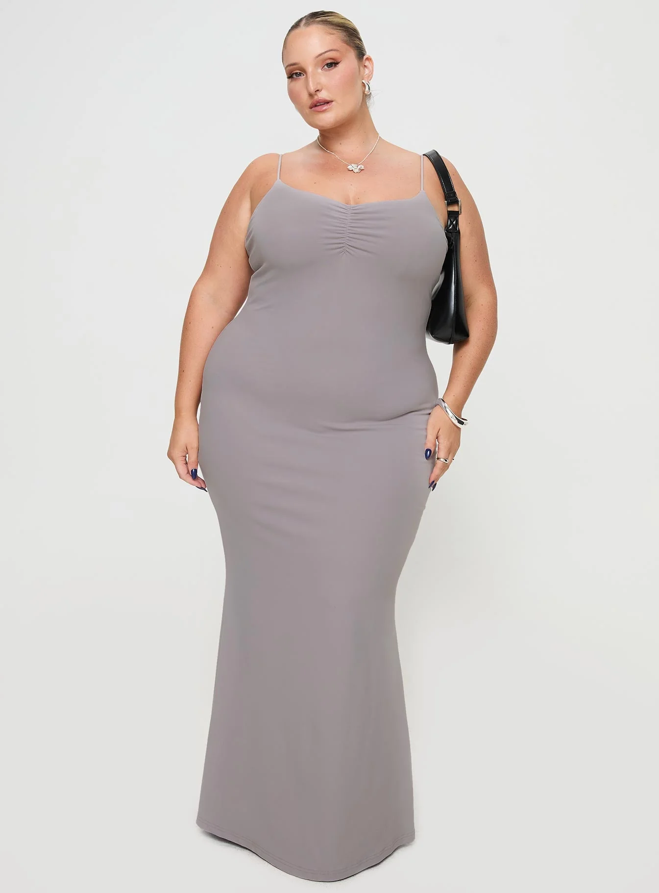 Arabellia Maxi Dress Grey Curve - Image 2