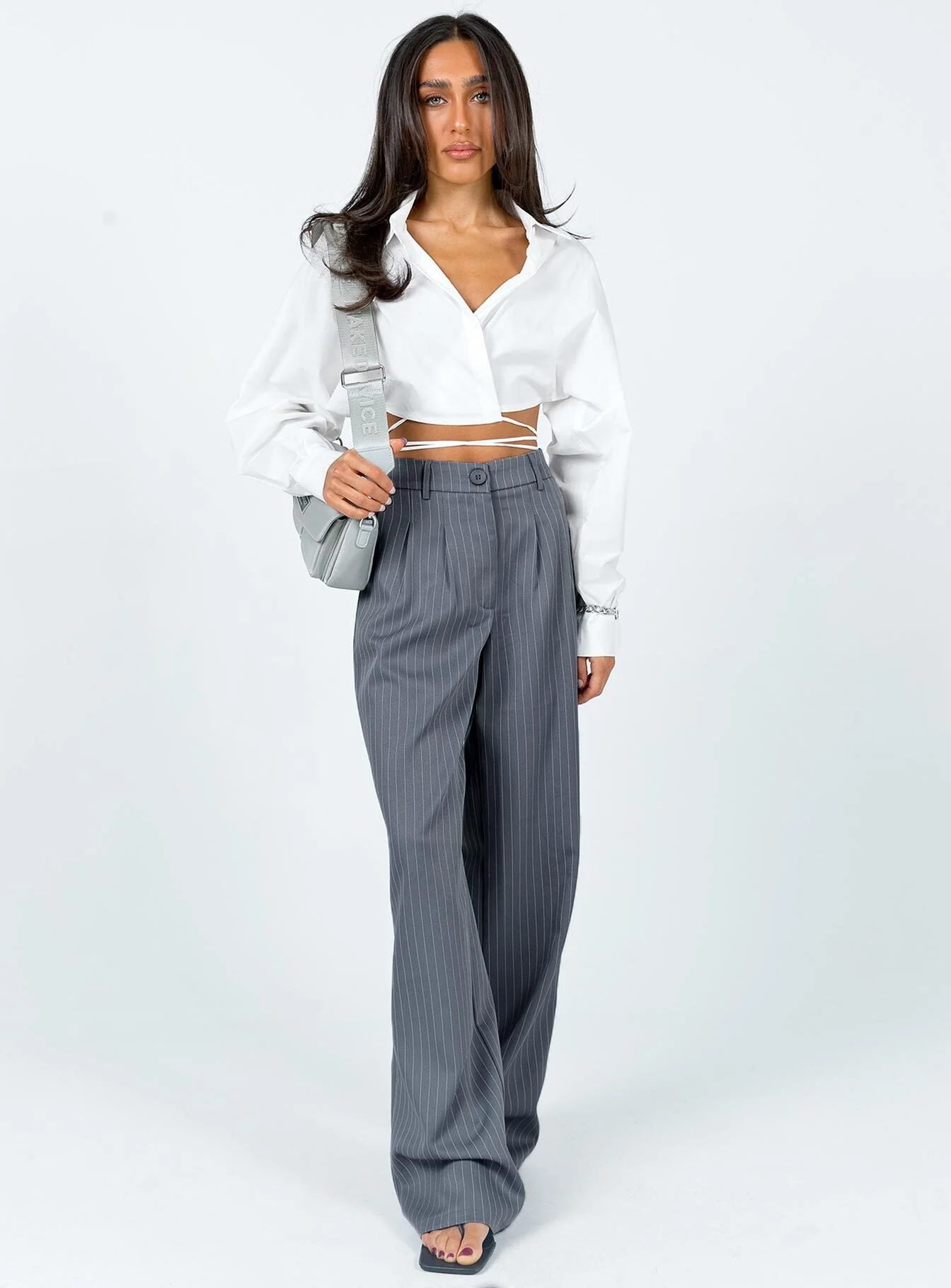 Archer Pants Pinstripe Grey - Image 3