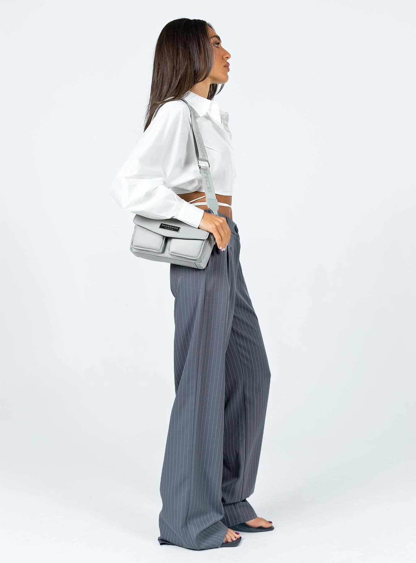 Archer Pants Pinstripe Grey - Image 4