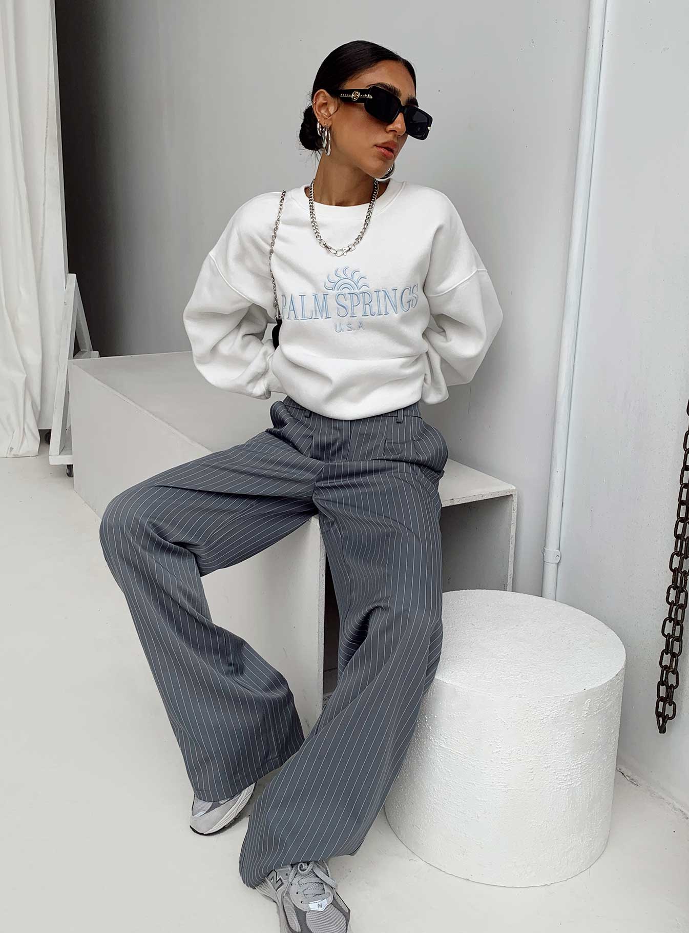 Archer Pants Pinstripe Grey - Image 9