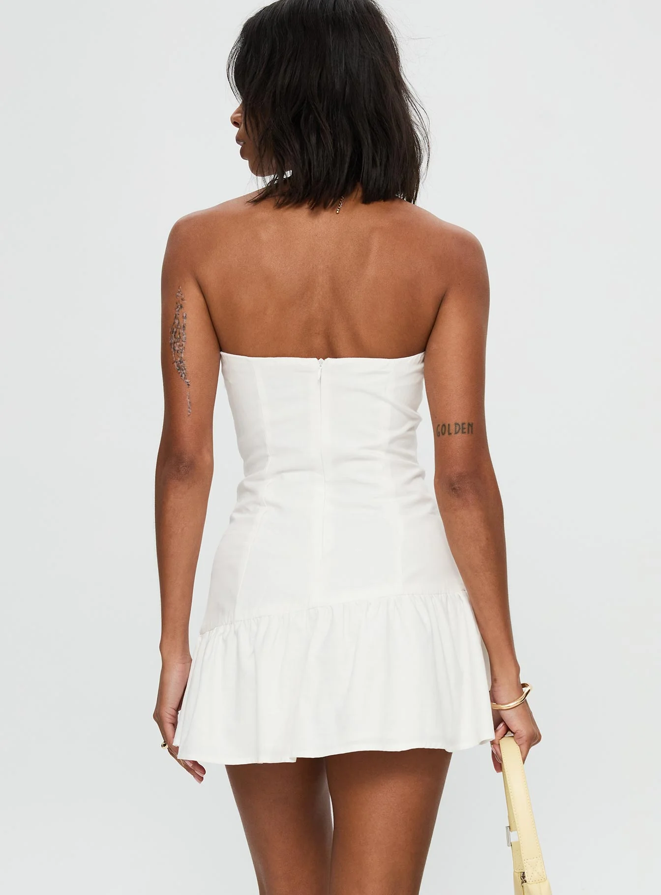 Archetype Strapless Mini Dress White - Image 5