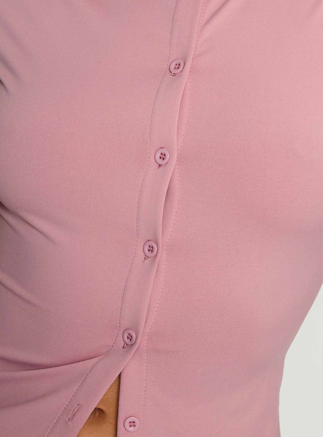 Are We Clear Button Up Top Pink - Image 5