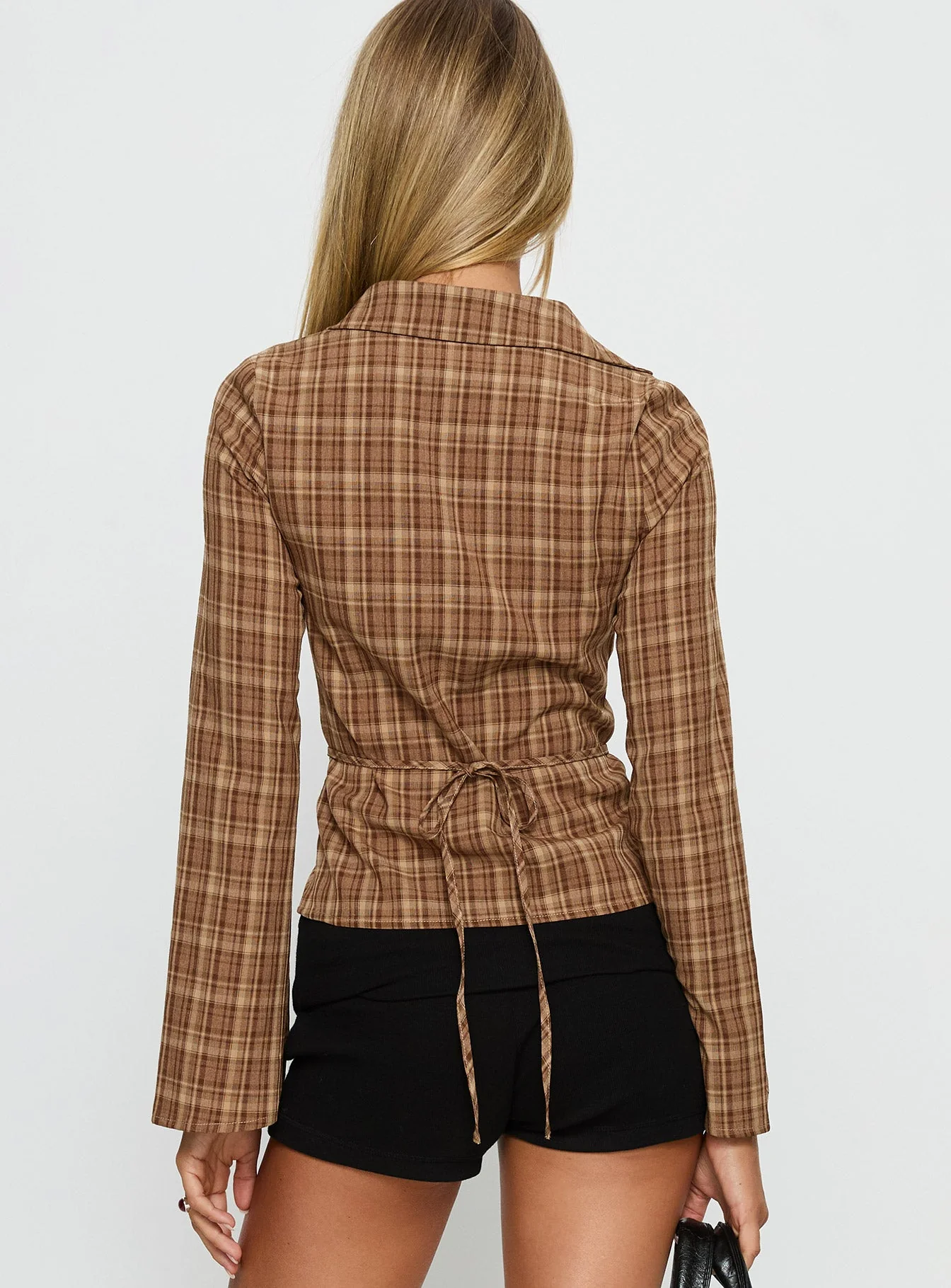 Arianwyn Long Sleeve Shirt Brown Check - Image 5