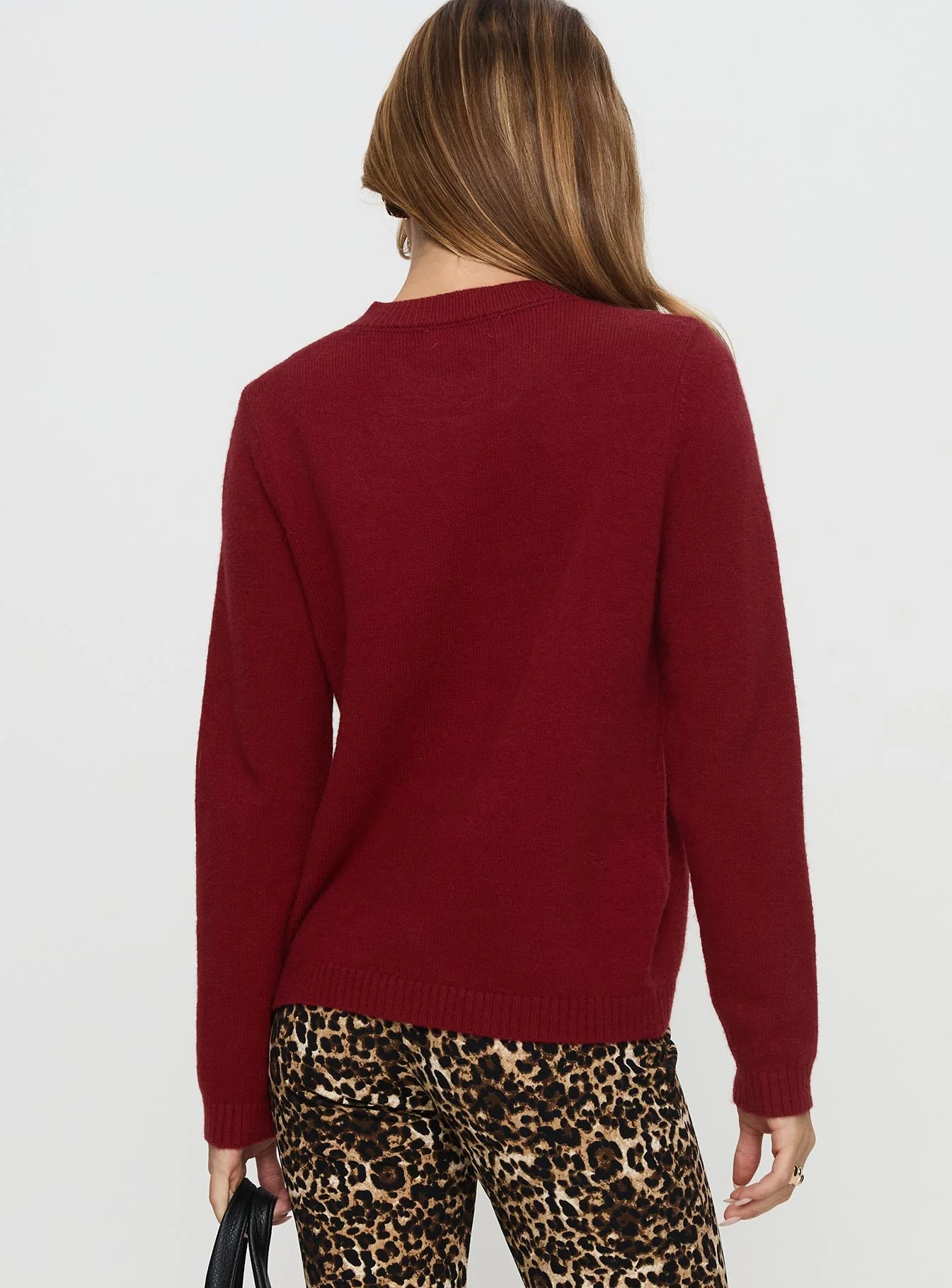 Arica Button Up Knit Cardigan Red - Image 5