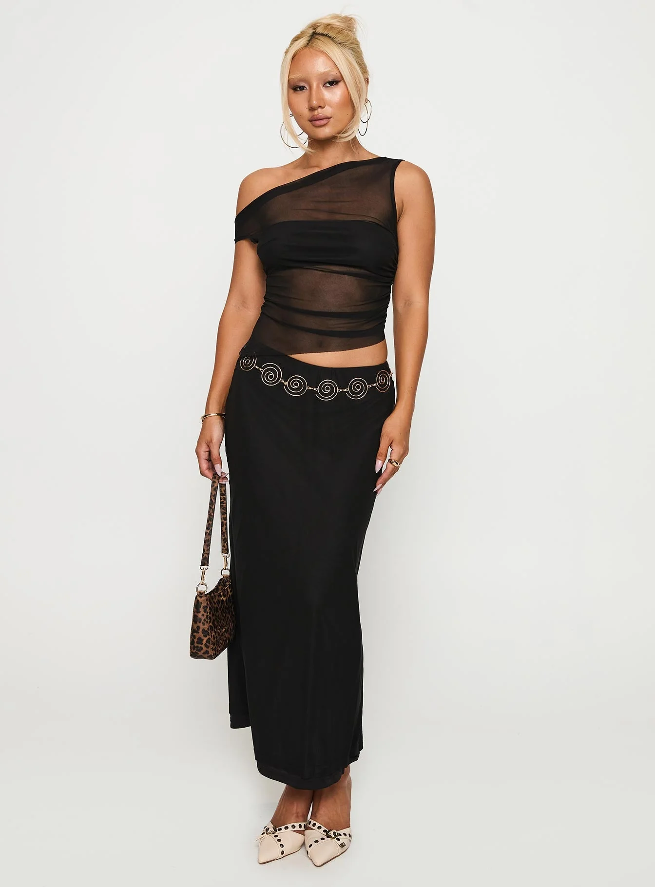 Aristocrat One Shoulder Mesh Set Black - Image 3