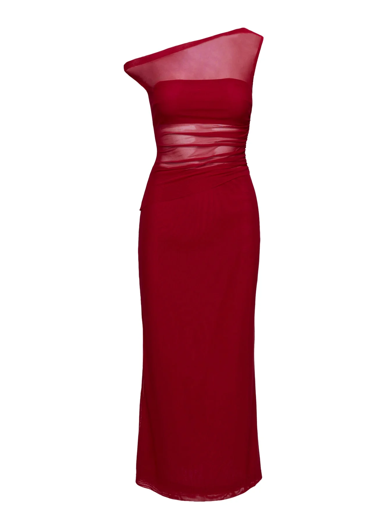 Aristocrat One Shoulder Mesh Set Red Petite - Image 5