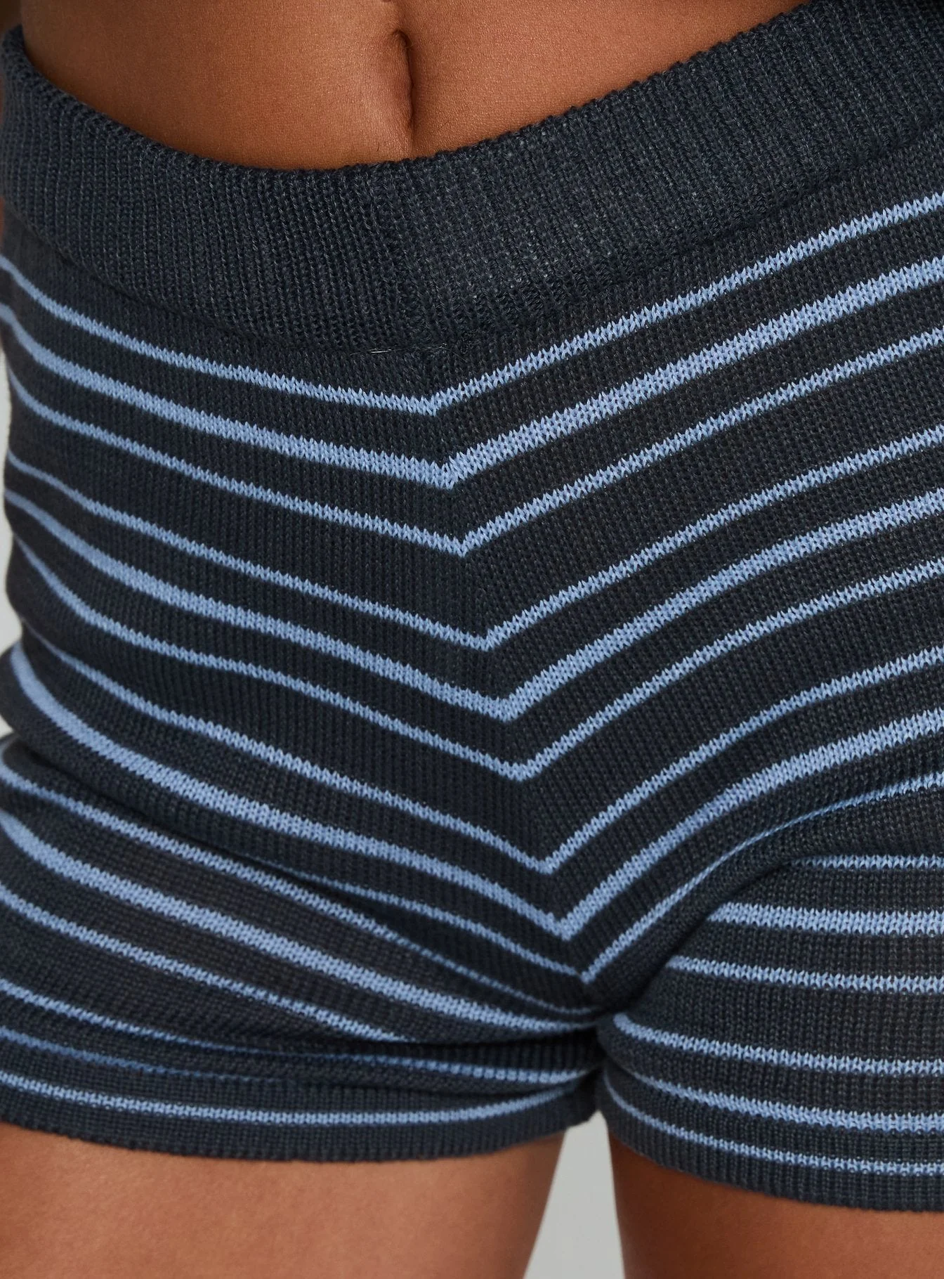 Arlynn Knit Micro Shorts Blue Stripe - Image 6