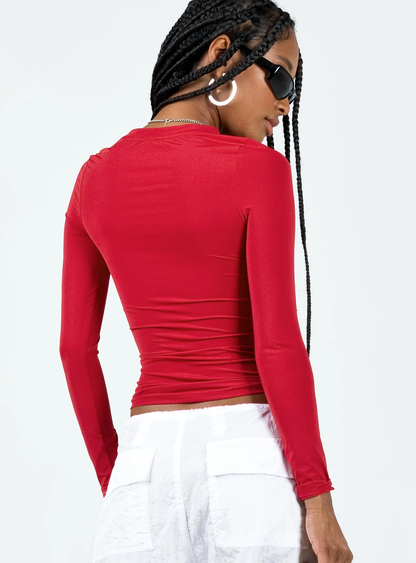 Arnim Long Sleeve Top Red - Image 5