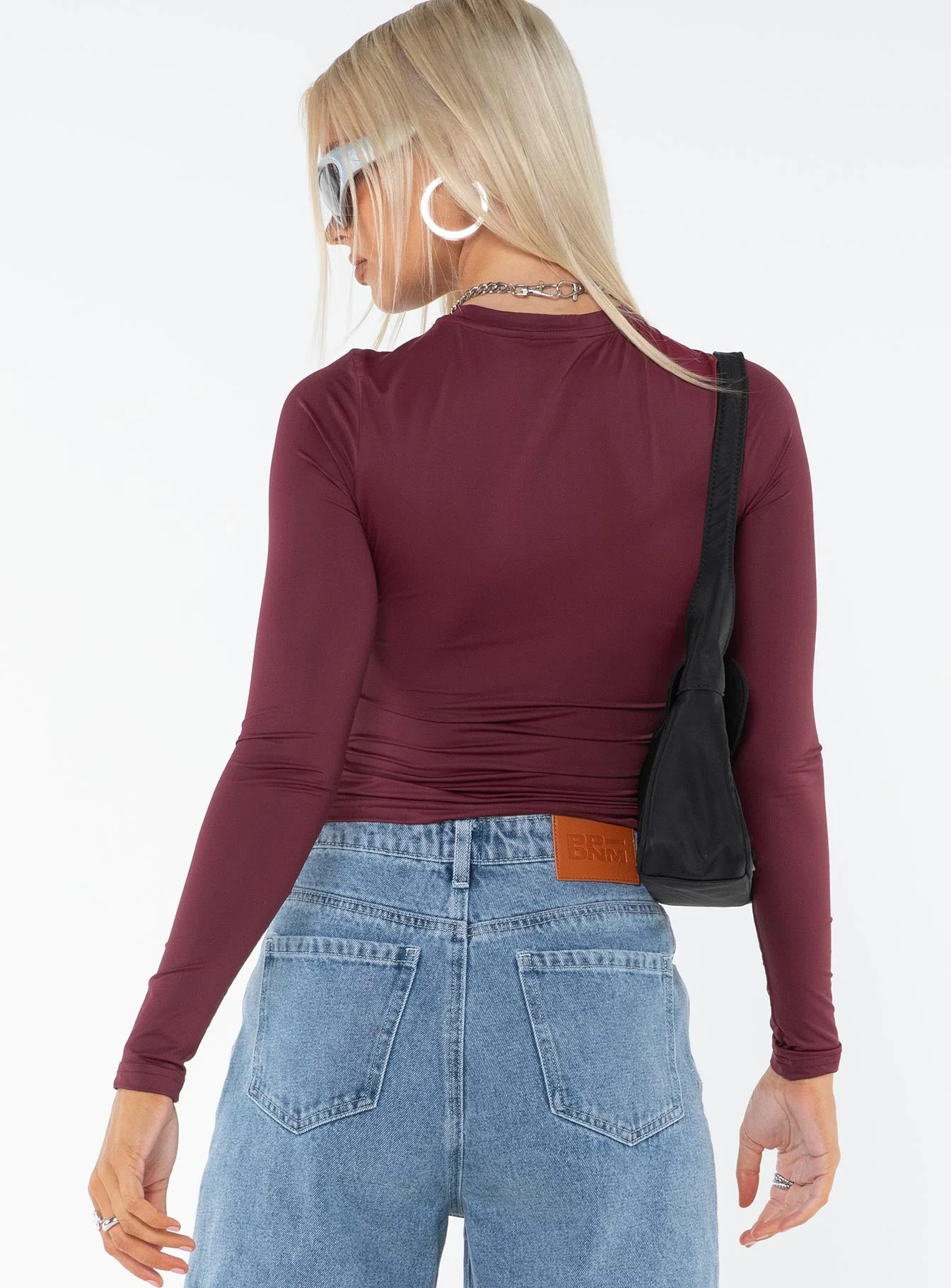 Arnim Long Sleeve Top Wine - Image 5