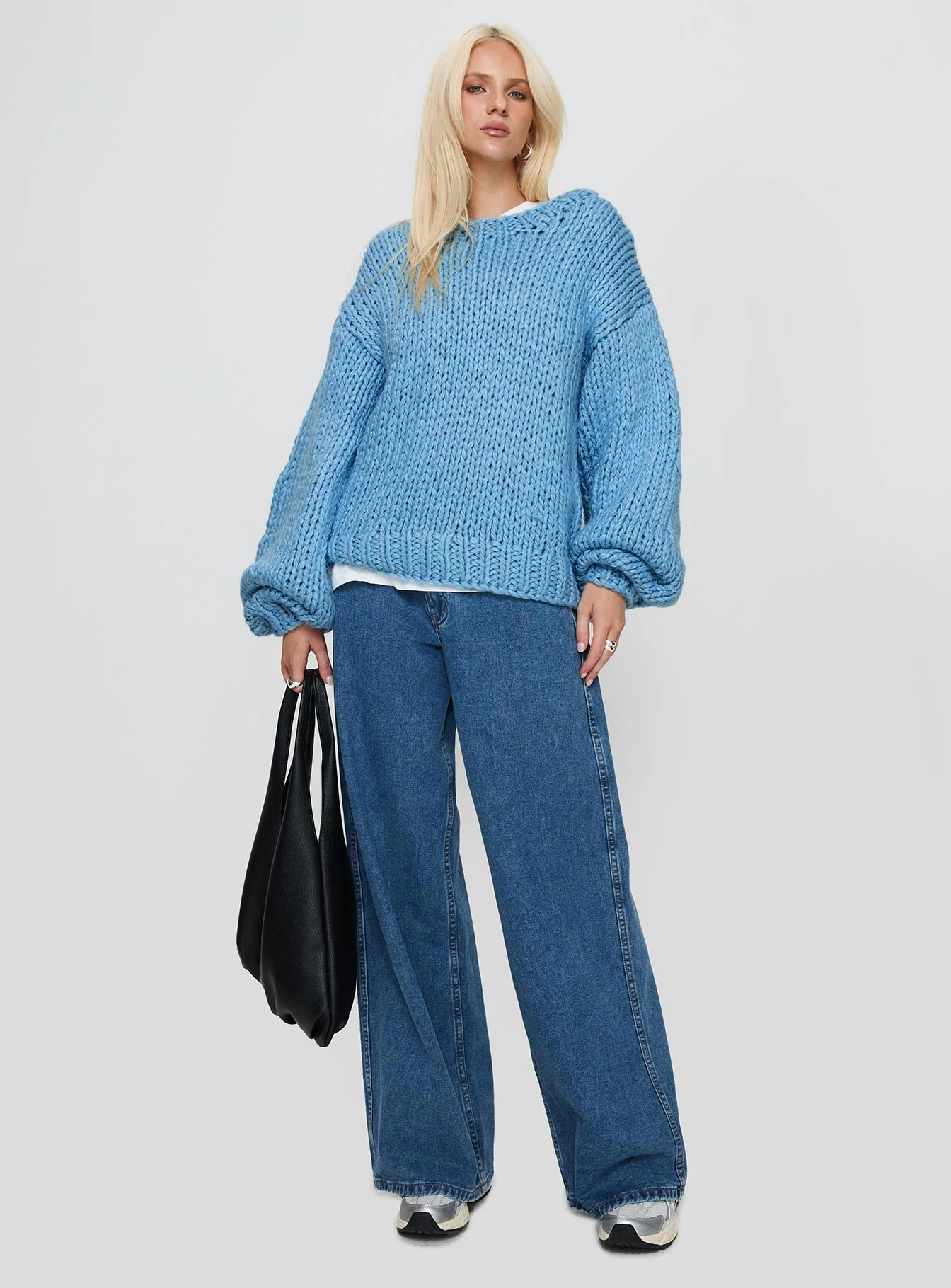 Arrowtown Hand Knit Sweater Blue - Image 3