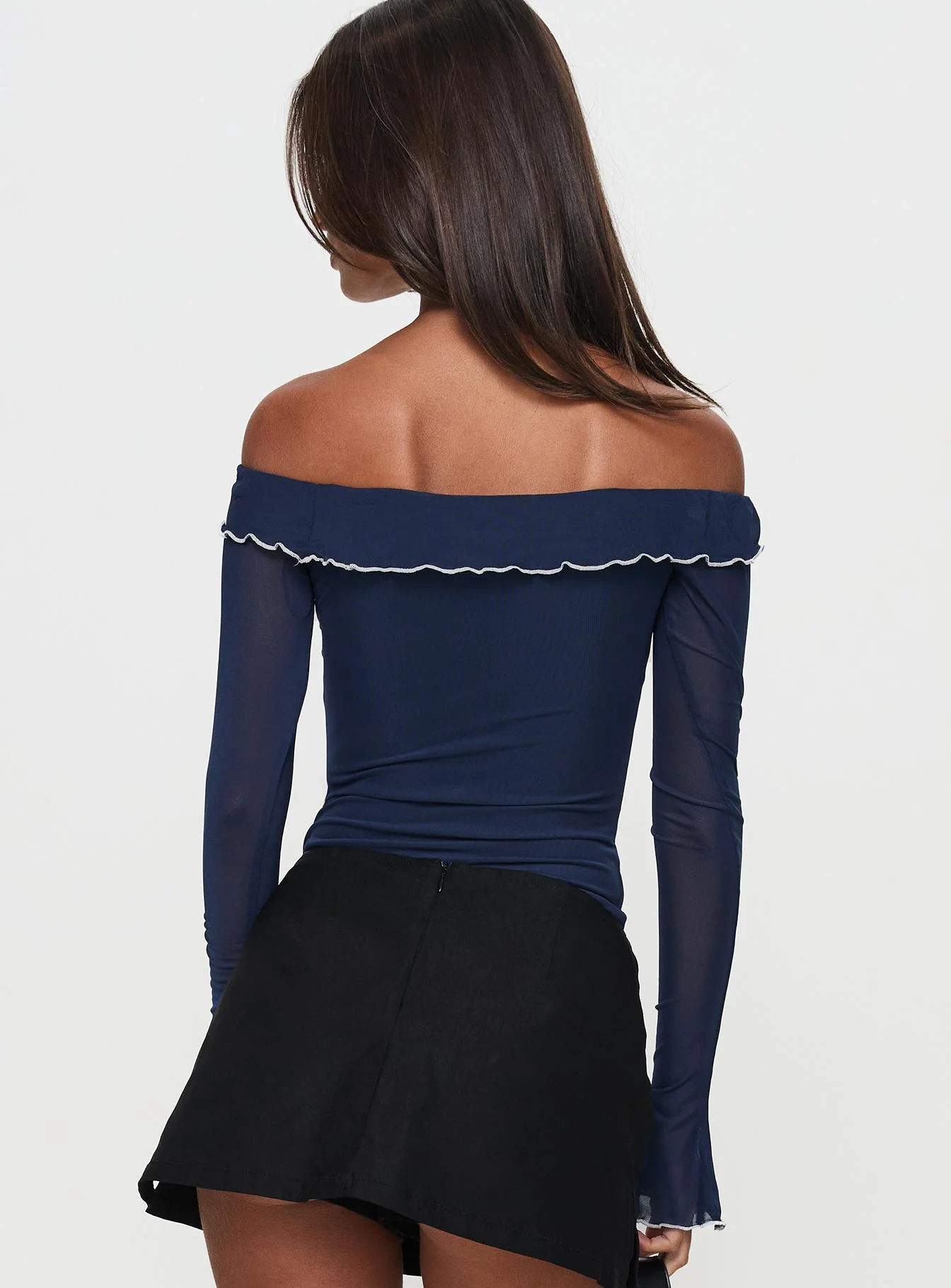 Arsema Off The Shoulder Bodysuit Navy - Image 4