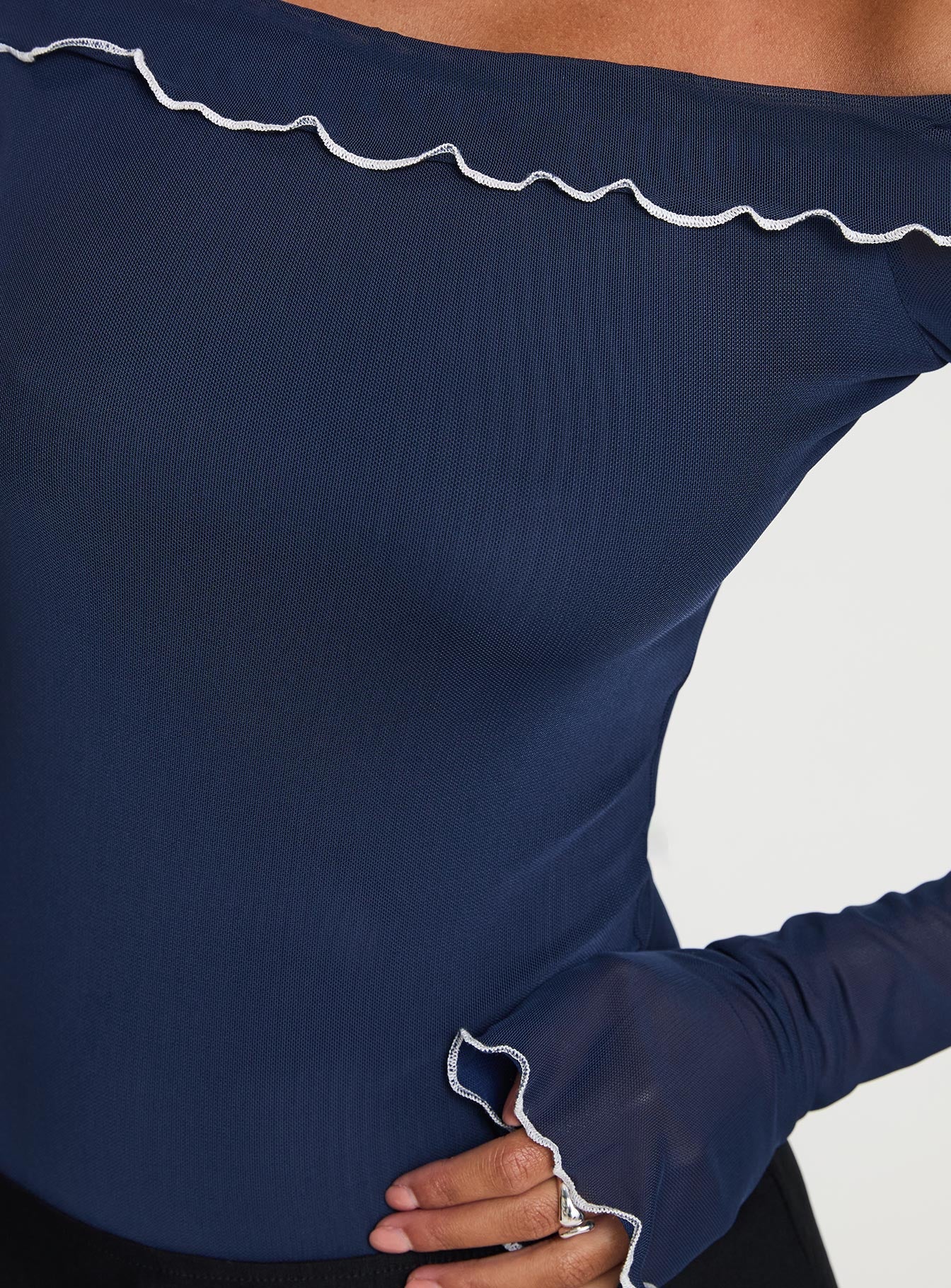 Arsema Off The Shoulder Bodysuit Navy - Image 5