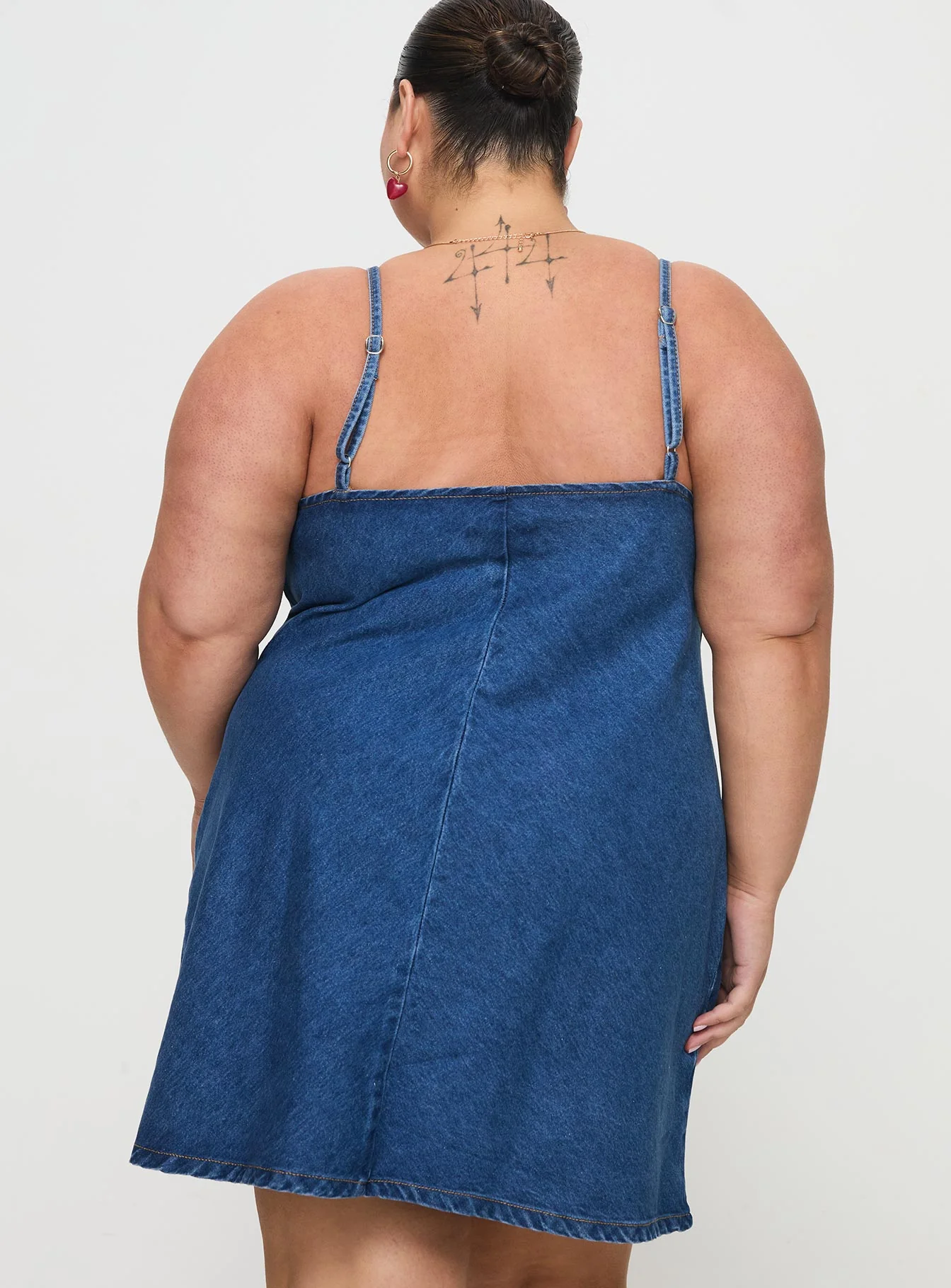 Arwen Denim Mini Dress Blue Curve - Image 4