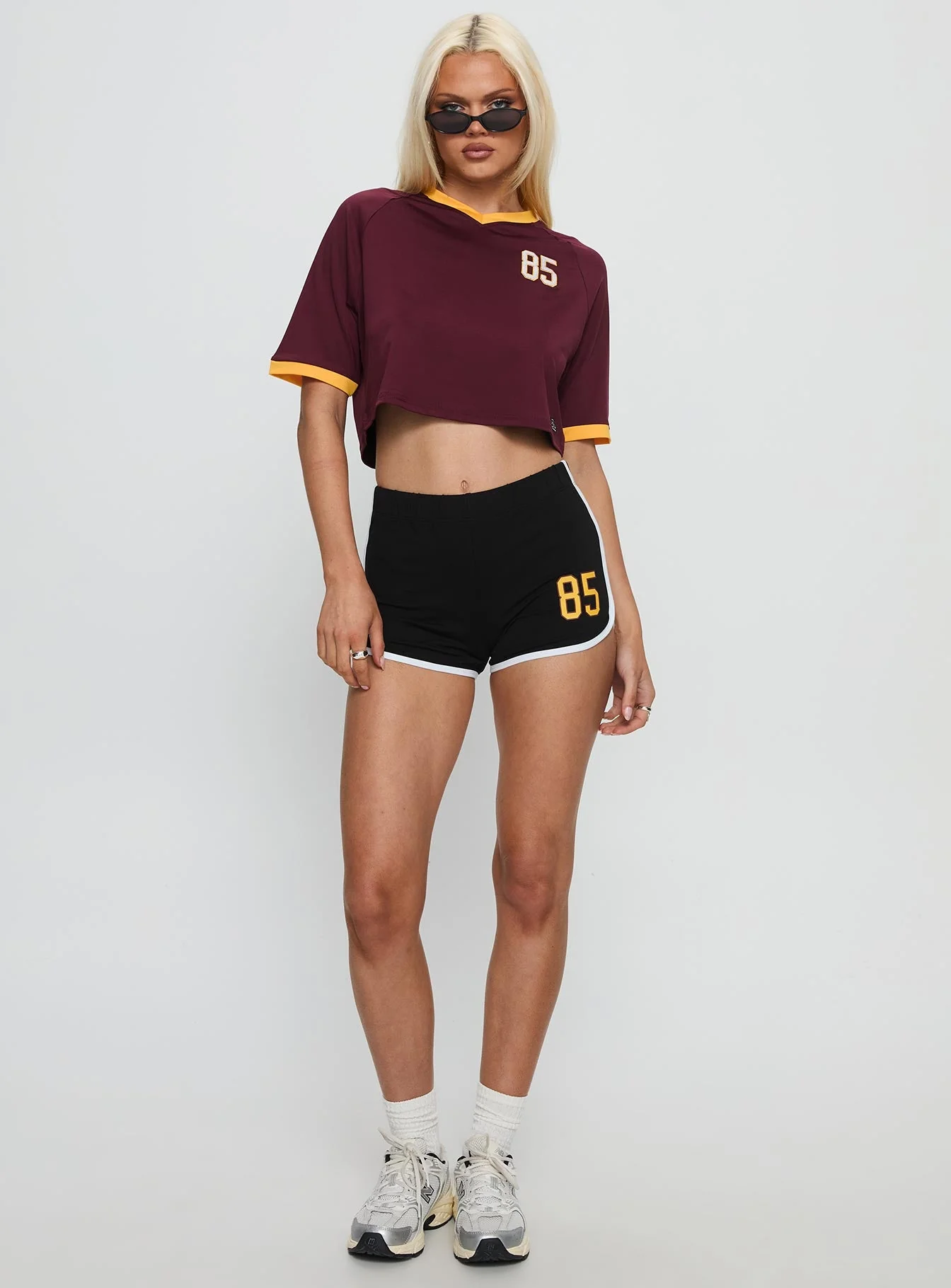 ASU Cropped Soccer Jersey Tee Maroon - Image 2