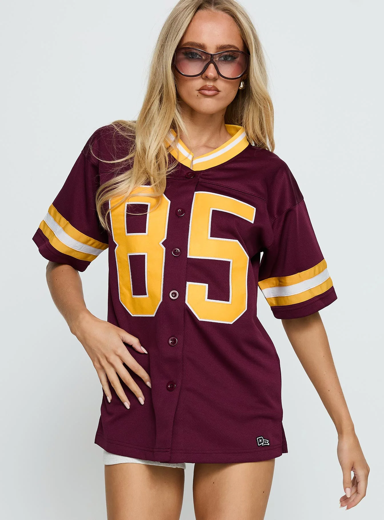 ASU Football Button Down Jersey Maroon - Image 2