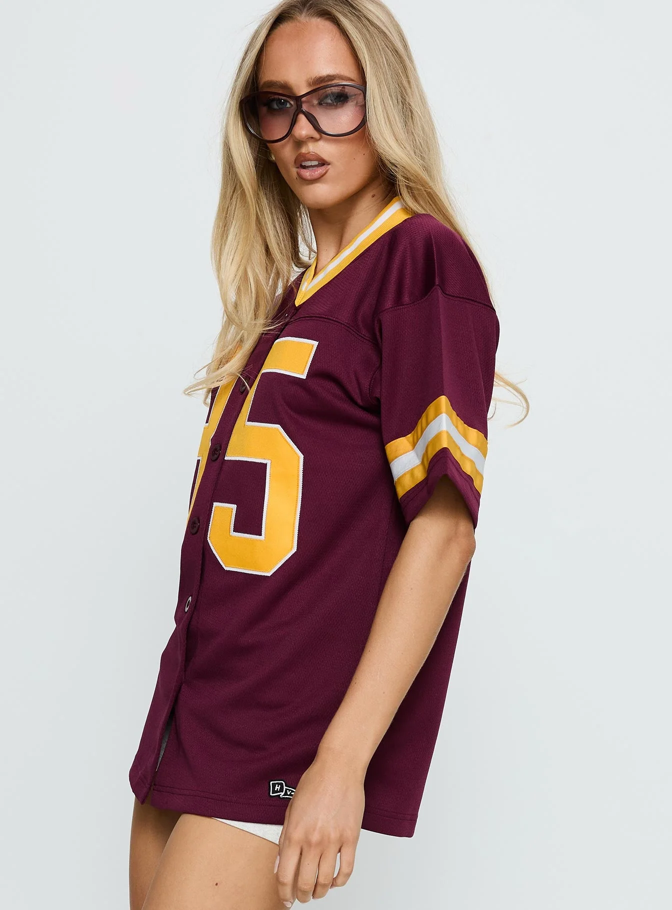 ASU Football Button Down Jersey Maroon - Image 4