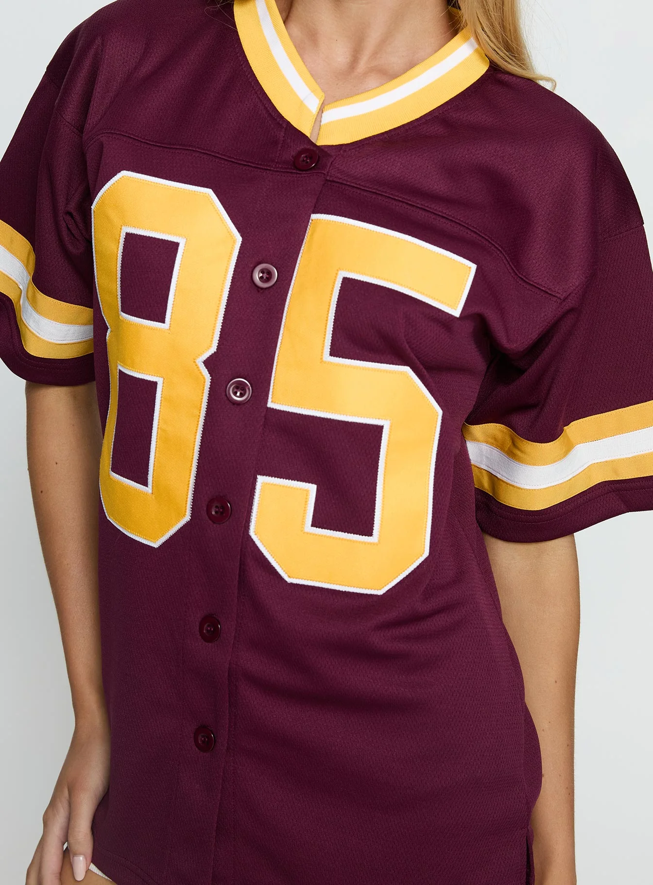 ASU Football Button Down Jersey Maroon - Image 6