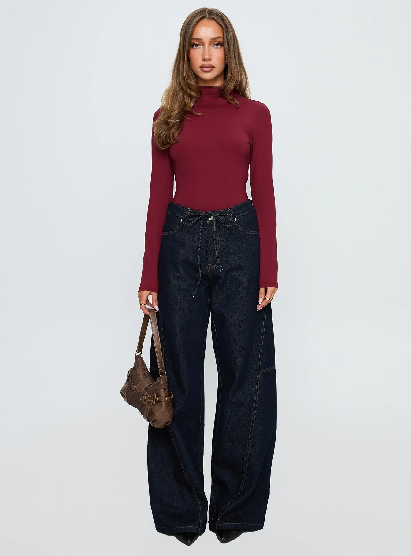 Augustness Long Sleeve Bodysuit Burgundy - Image 7