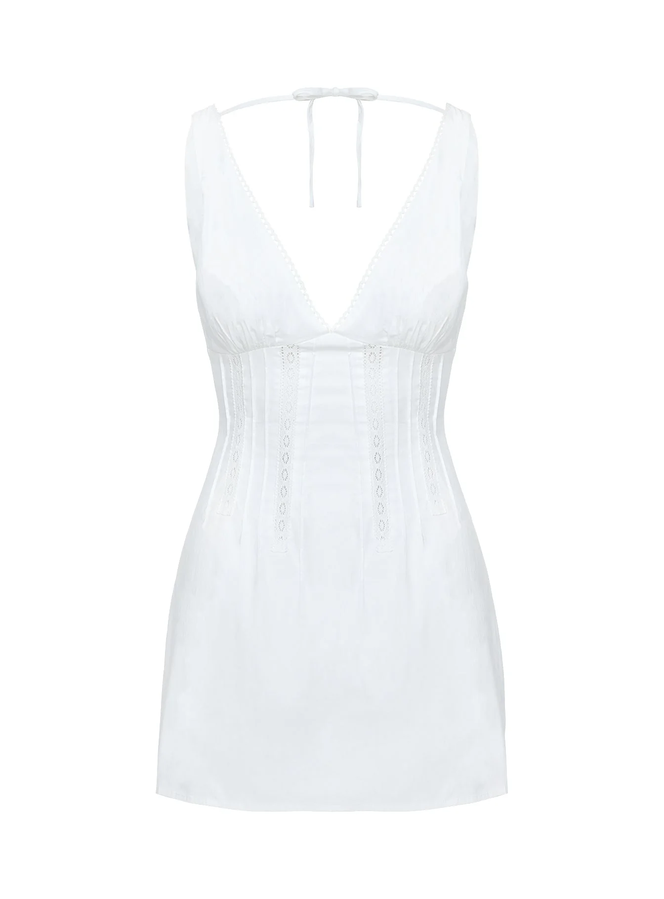 Austria Drop Waist Mini Dress White - Image 5