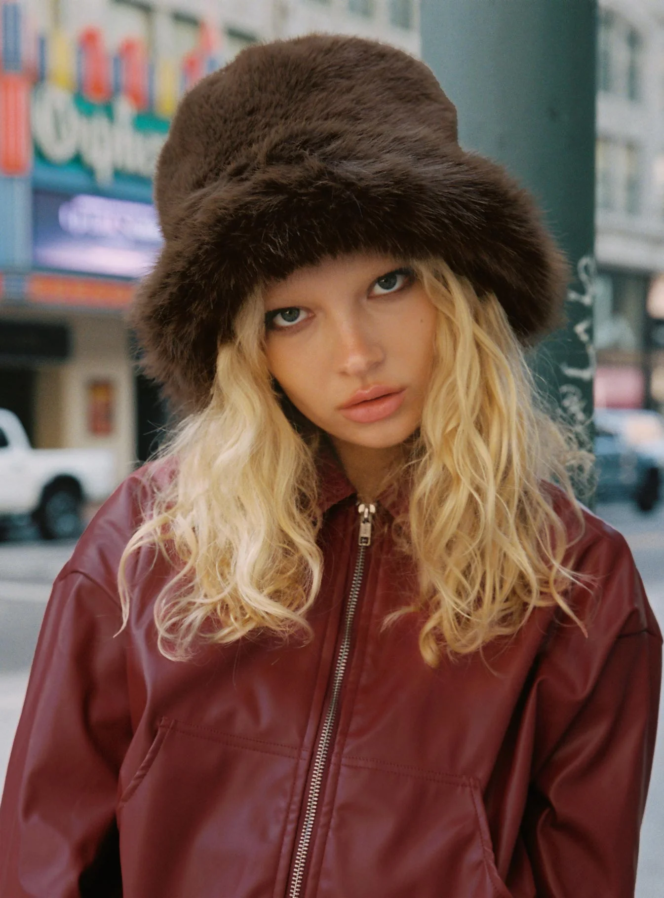 Avaah Fluffy Hat Taupe - Image 6