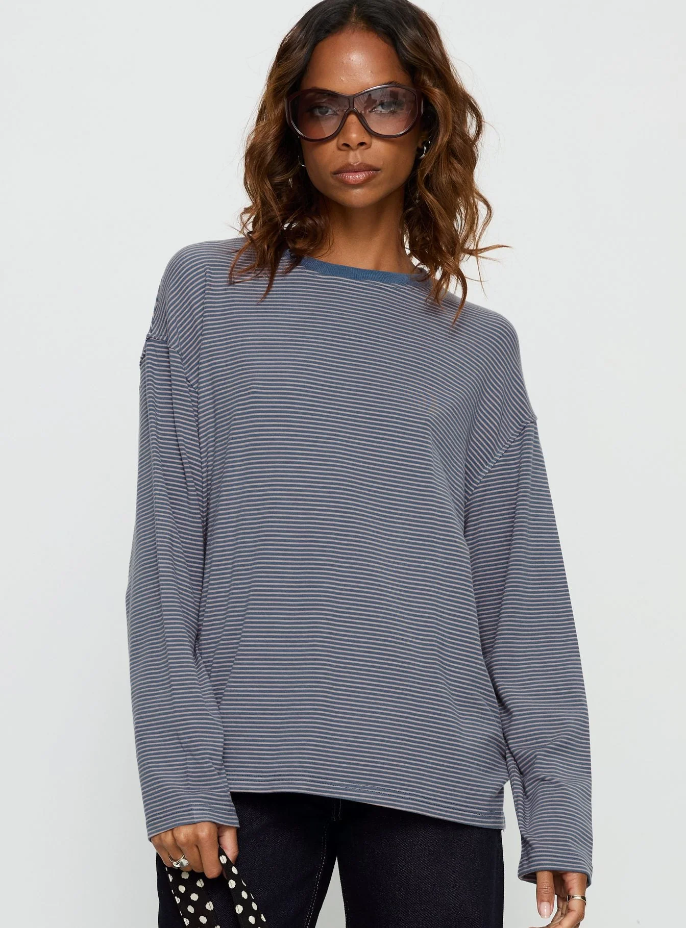 Marlah Long Sleeve Top Blue Stripe