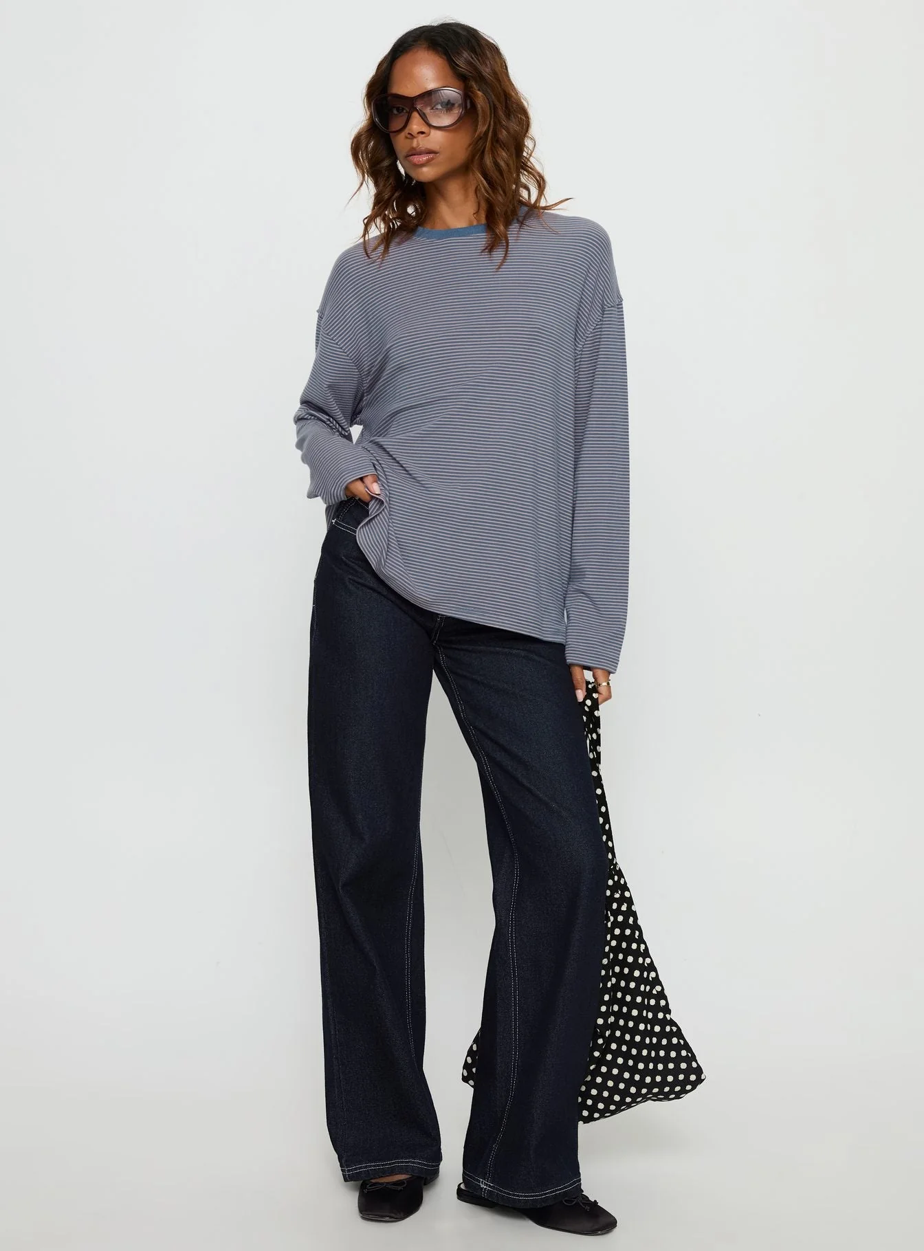 Marlah Long Sleeve Top Blue Stripe - Image 2