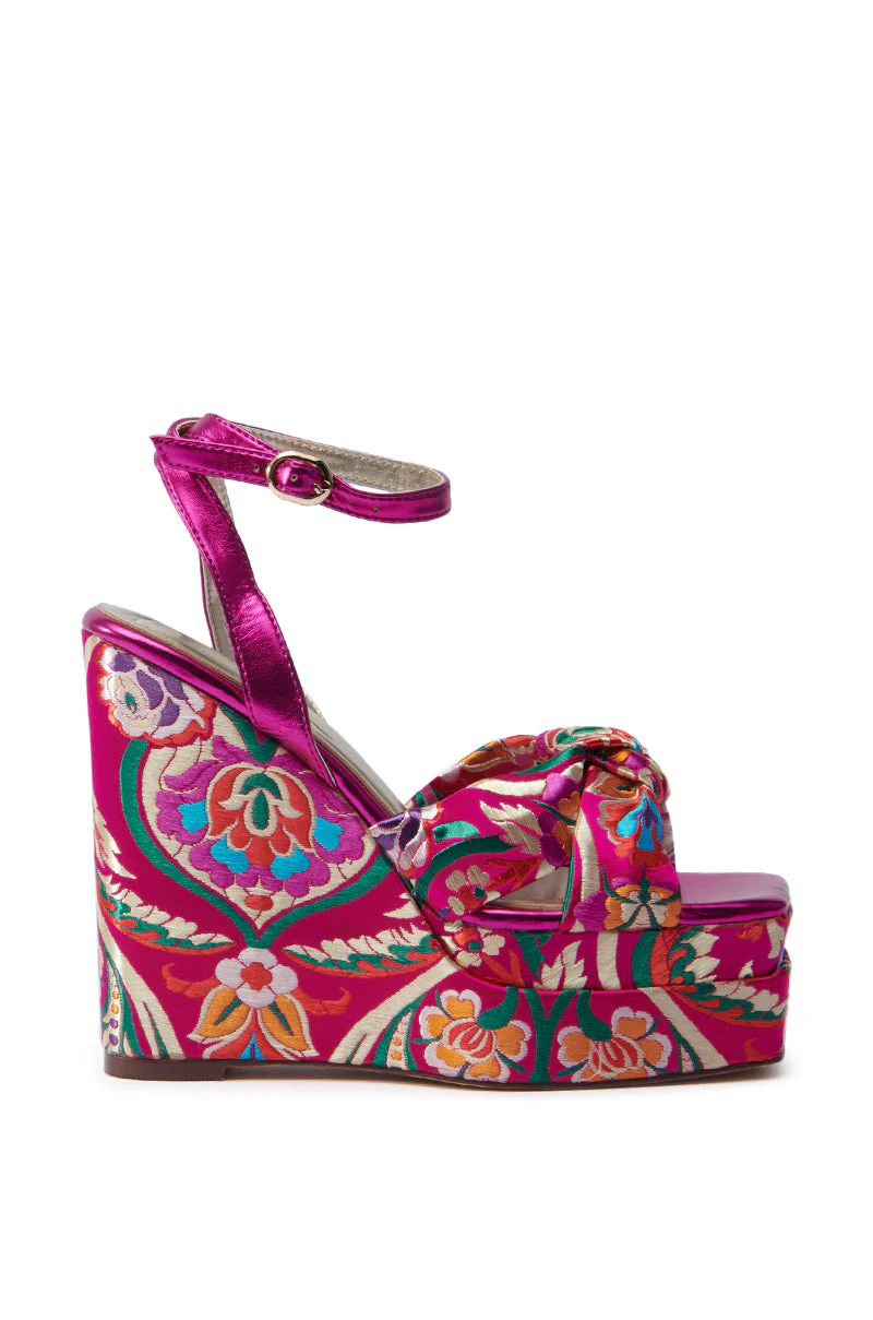 AZALEA WANG HAYDEN PRINTED WEDGE SANDAL - Image 4
