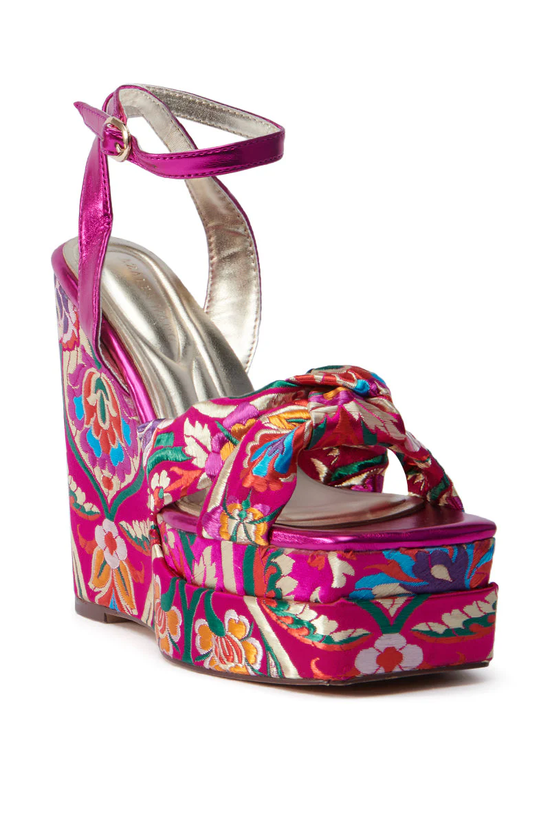 AZALEA WANG HAYDEN PRINTED WEDGE SANDAL - Image 5