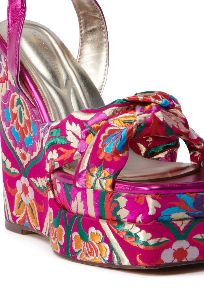 AZALEA WANG HAYDEN PRINTED WEDGE SANDAL - Image 7