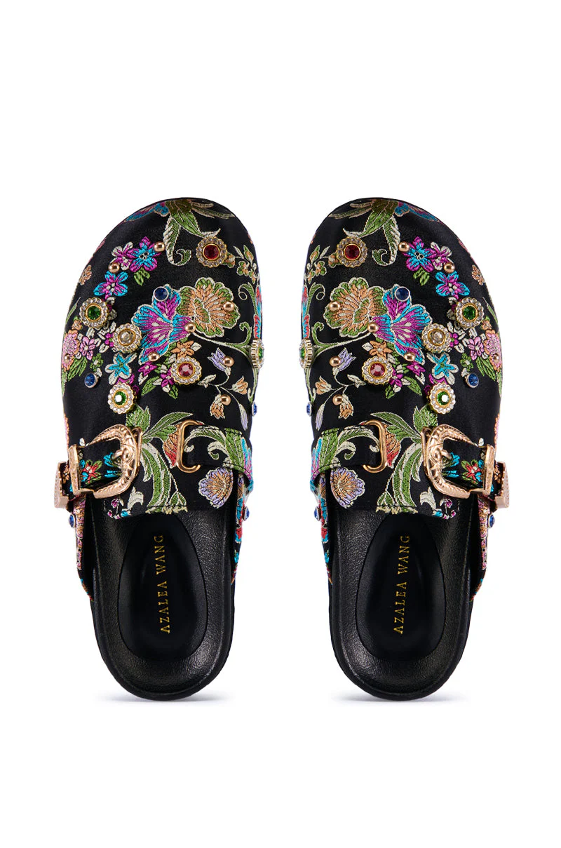 AZALEA WANG QUINBY BROCADE CLOG IN BLACK - Image 2