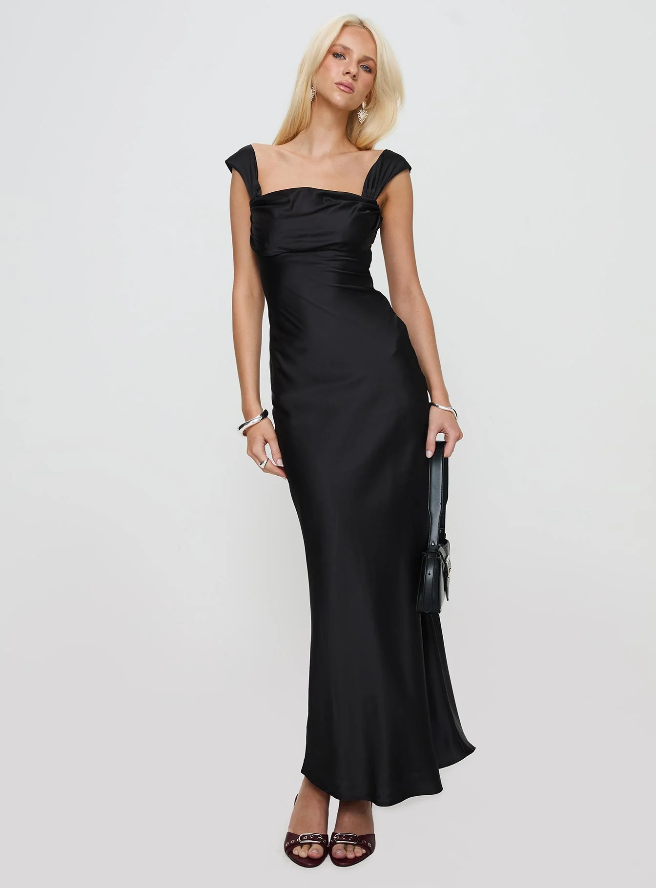 Azura Off The Shoulder Maxi Dress Black - Image 2