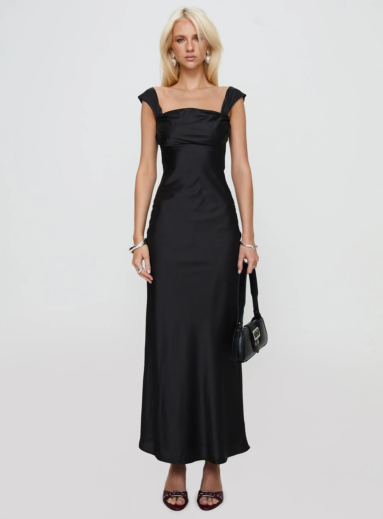 Azura Off The Shoulder Maxi Dress Black - Image 6