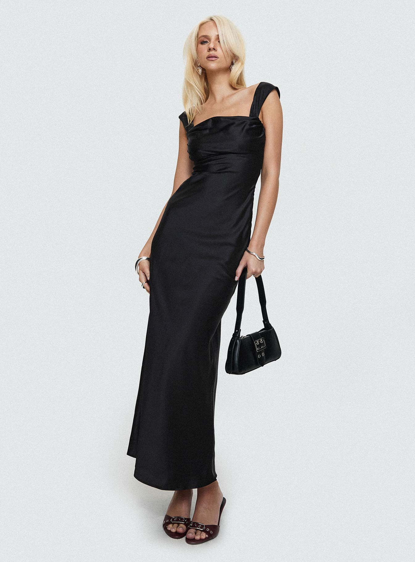 Azura Off The Shoulder Maxi Dress Black - Image 7