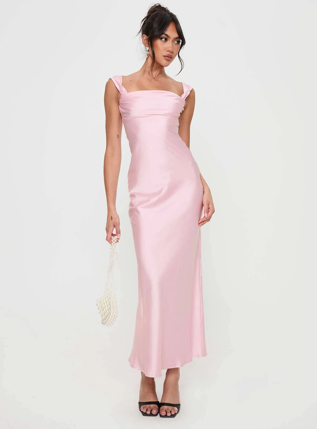 Azura Off The Shoulder Maxi Dress Pink - Image 2