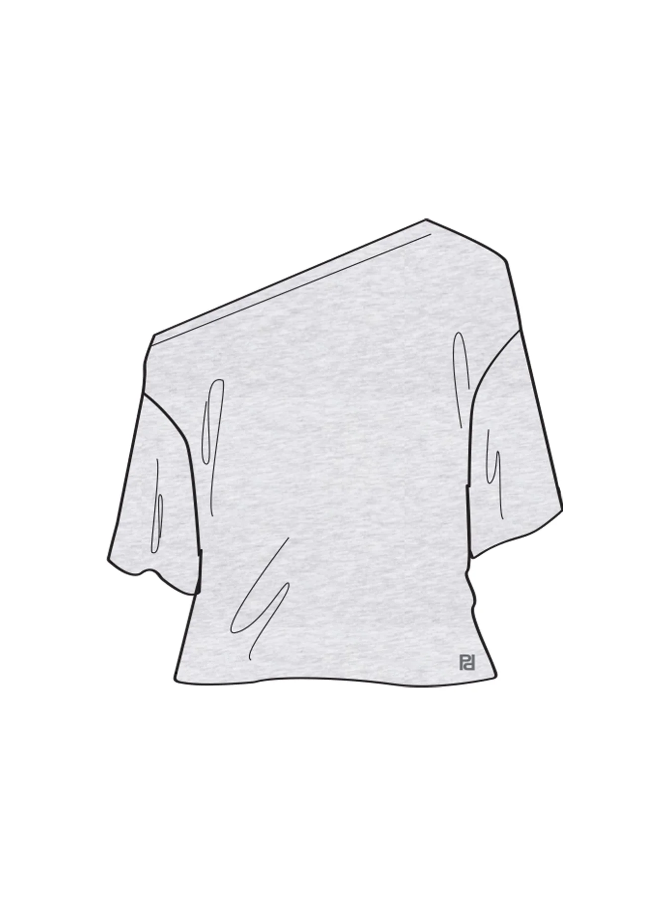 Bailea Off Shoulder Cropped Tee Grey Marle - Image 9