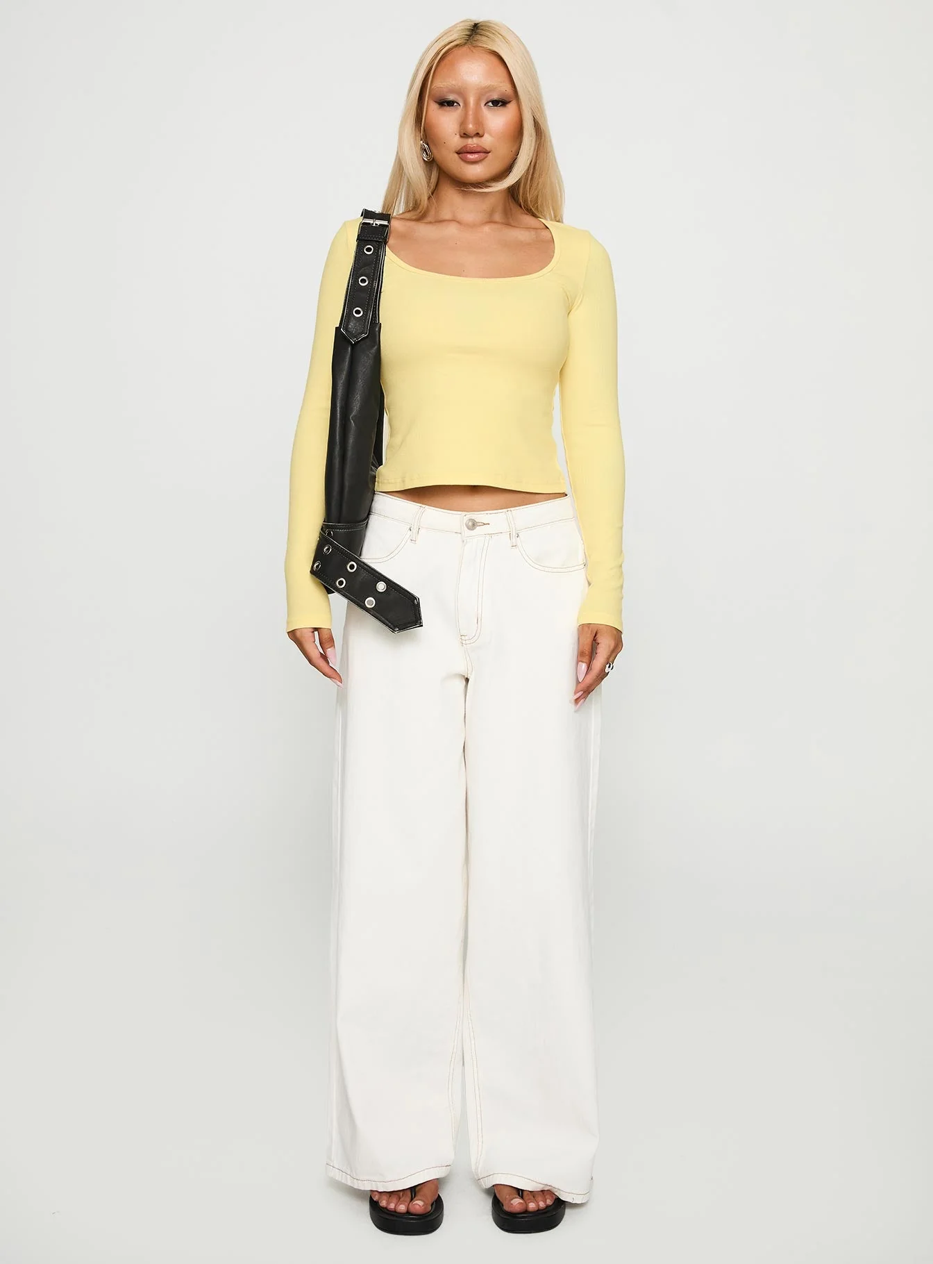 Baseline Rib Long Sleeve Top Yellow - Image 7