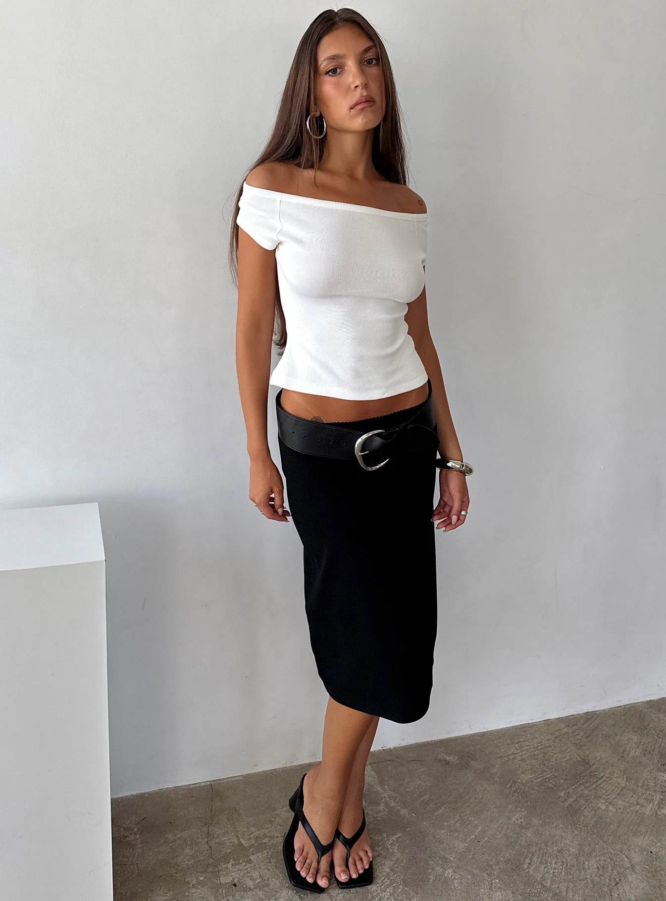 Baseline Rib Midi Skirt Black - Image 8