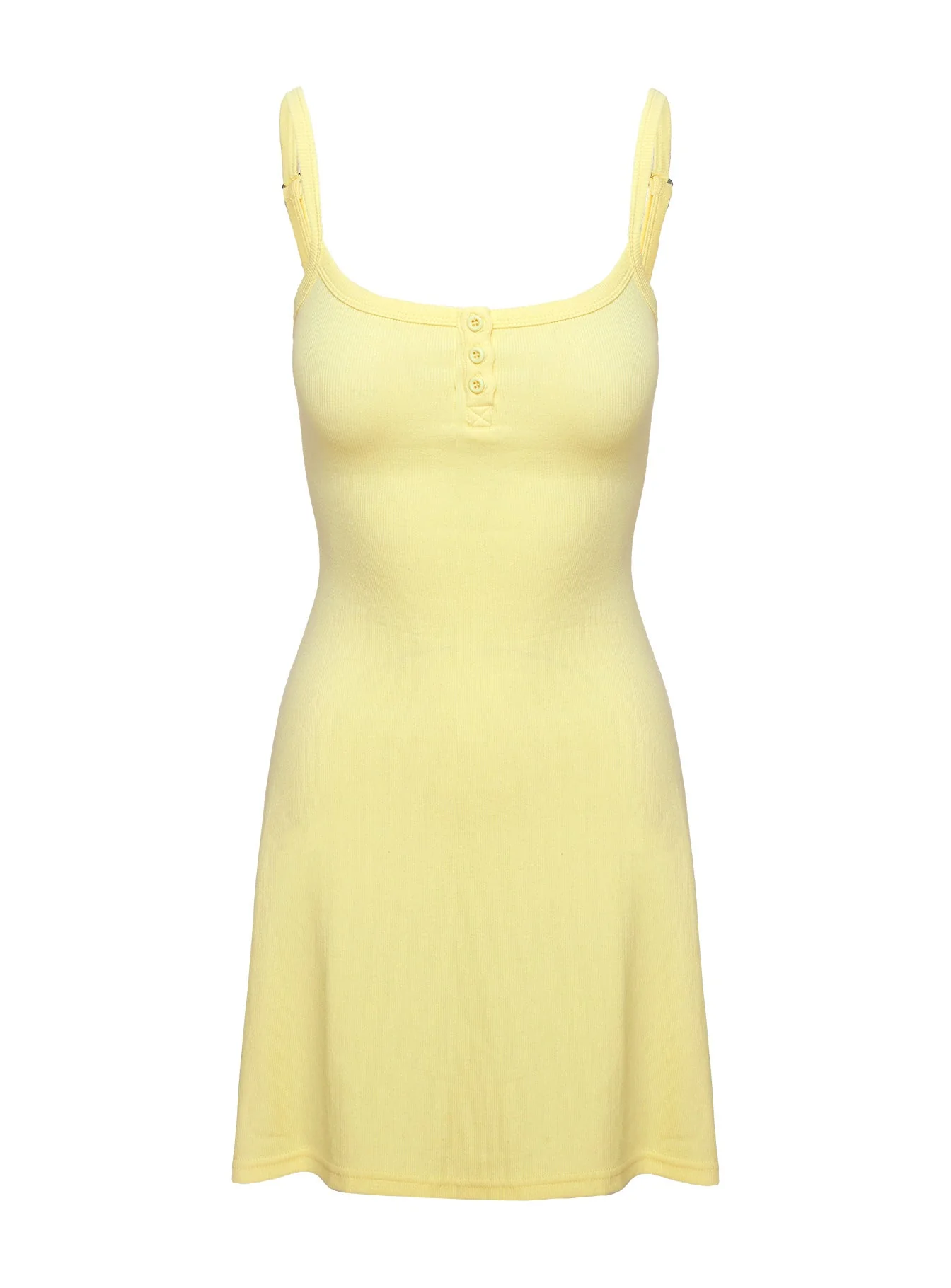 Baseline Rib Mini Dress Yellow - Image 8