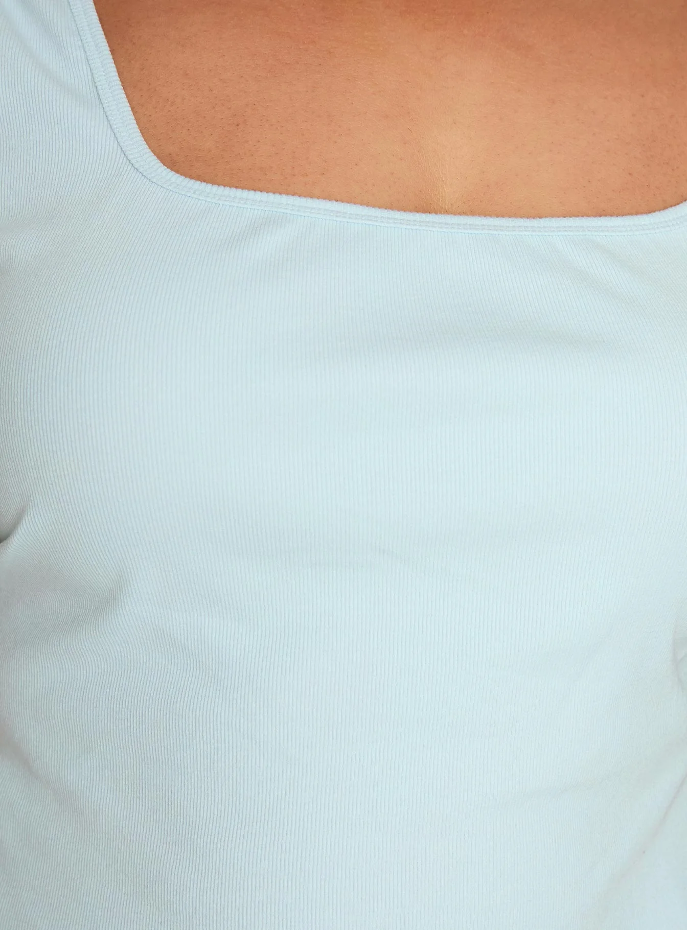 Baseline Square Neck Rib Tank Top Light Blue Curve - Image 6